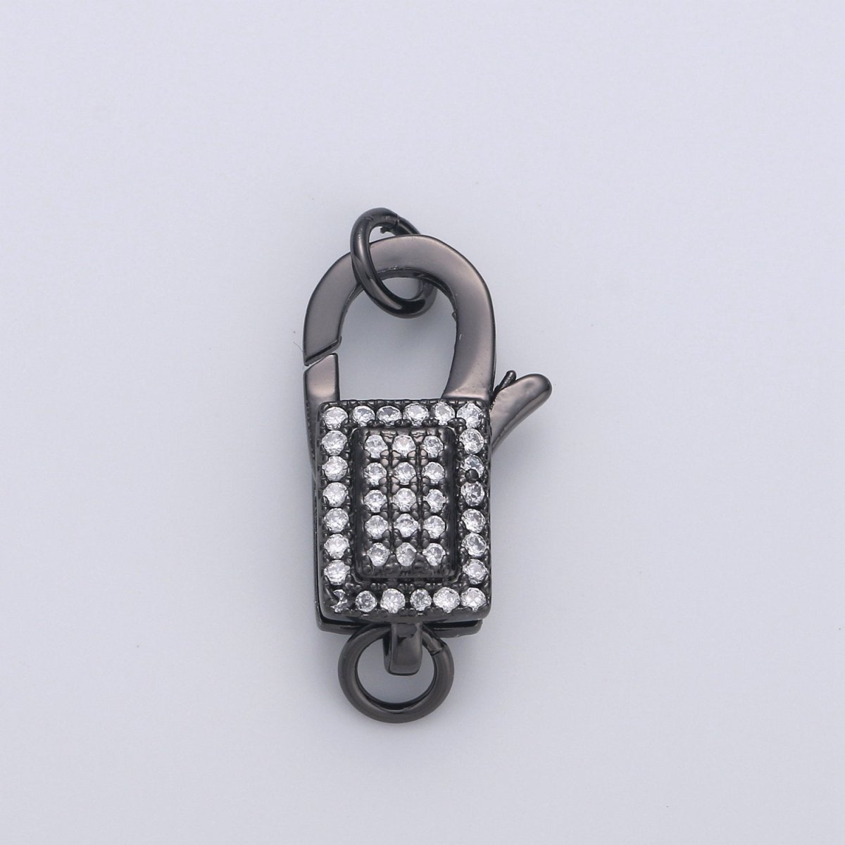 Pave Lobster Clasp, Micro Pave CZ Lobster Clasp, CZ Enhancer Clasp,Pave Bail Clasp,Large Pendant Pave Clasp, Gold Silver Pave Clasp, 20x10mm K-611 - K-614