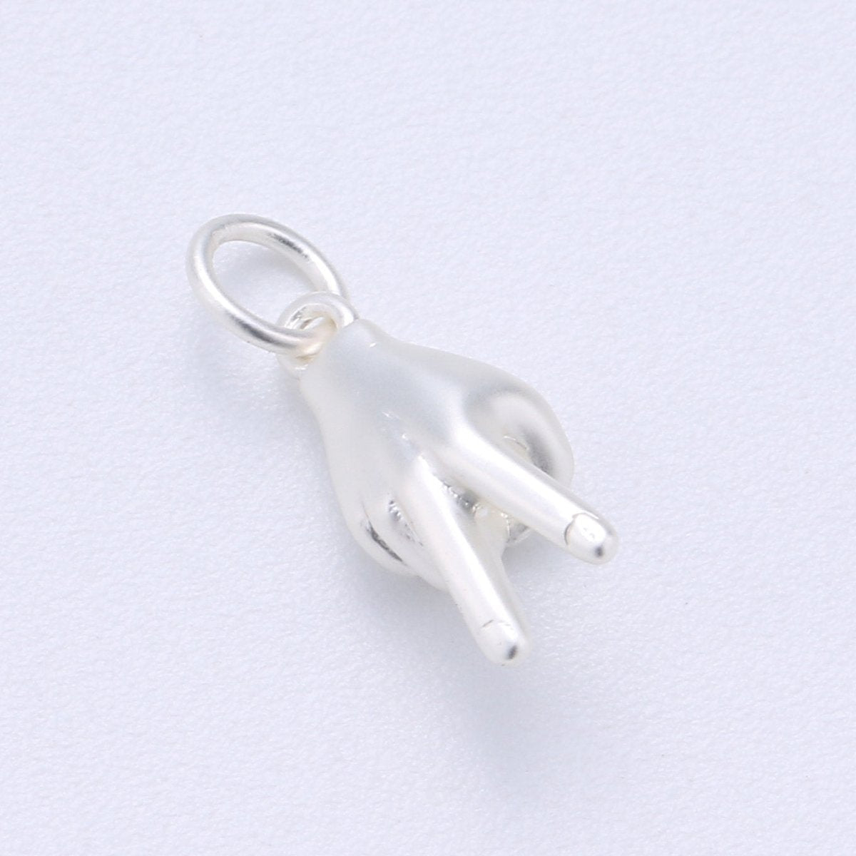 24K Gold Filled Matte Peace Hand Gesture Symbol Charm in Gold, Silver, Black | C407