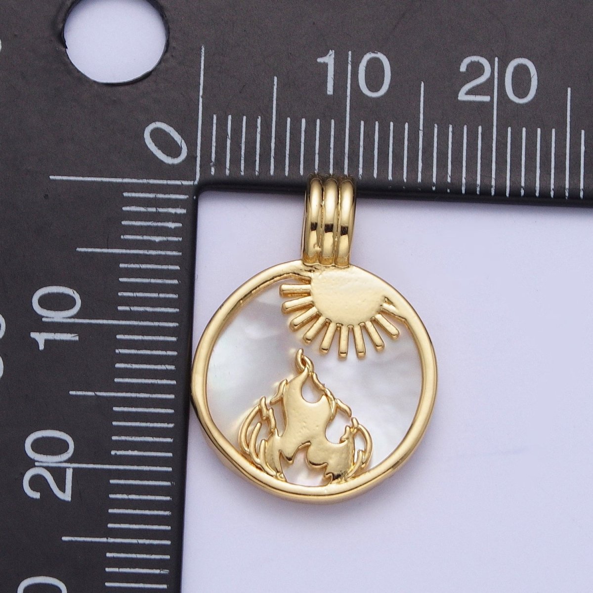 Pearl Collection Gold Element Charm Fire Wind Earth Ocean Wave Charm 24K Gold Filled Medallion for Necklace Bracelet Supply X-402 - X-405