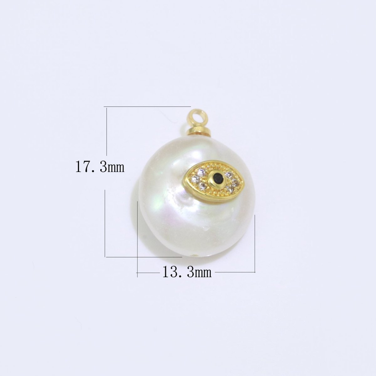 Pearl Gold Evil Eye Charm, Bee, Thunder, Weed, Star Charm Dainty Pear Freeform Pearl Jewelry for Amulet Pendant Jewelry Supply P-1826 P-1827