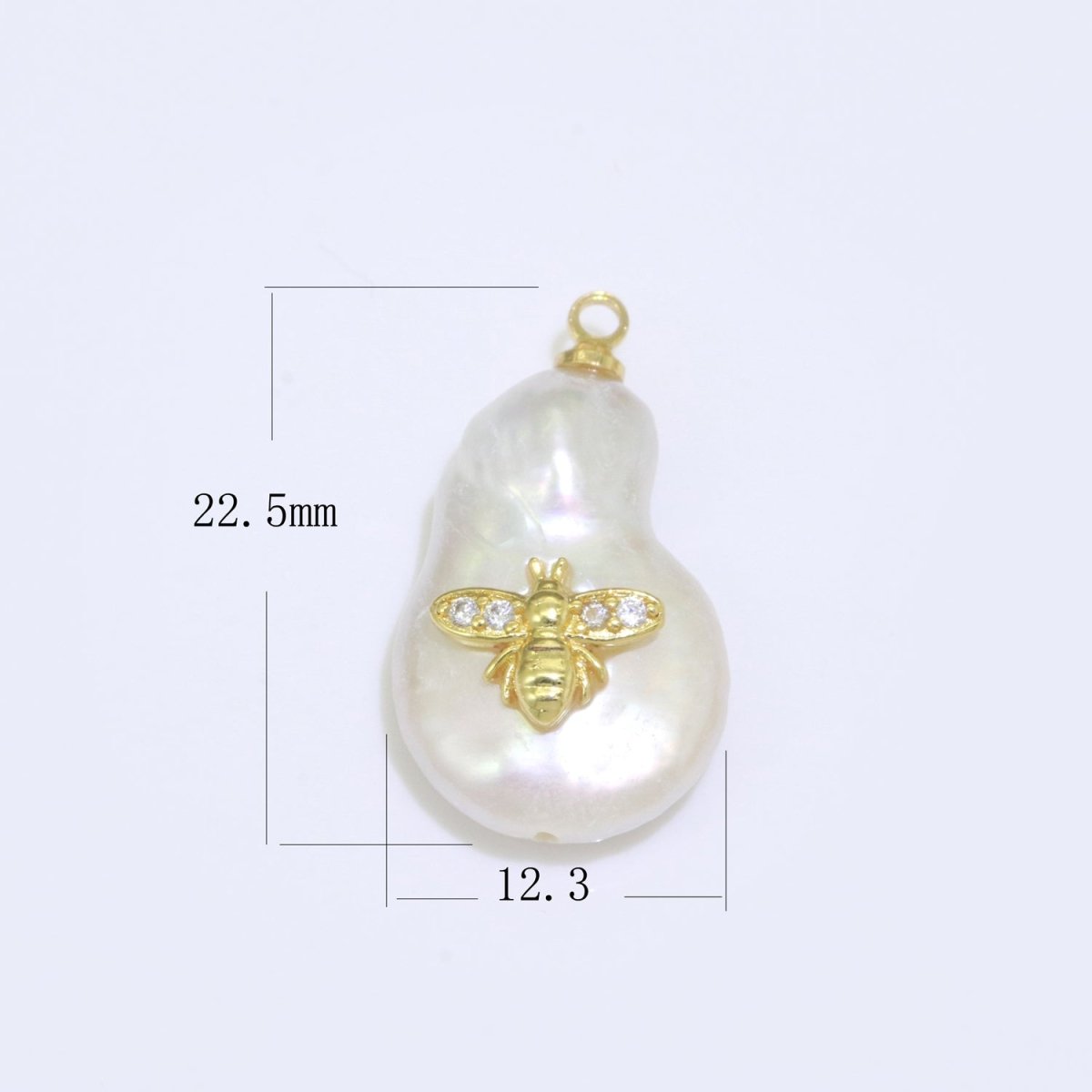 Pearl Gold Evil Eye Charm, Bee, Thunder, Weed, Star Charm Dainty Pear Freeform Pearl Jewelry for Amulet Pendant Jewelry Supply P-1826 P-1827