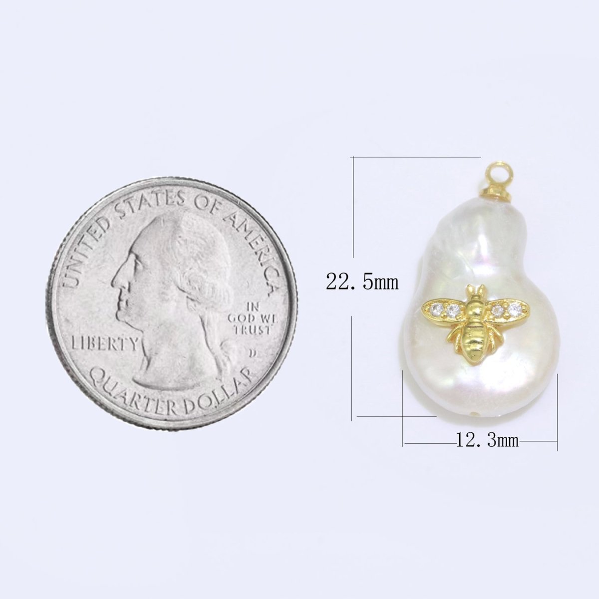 Pearl Gold Evil Eye Charm, Bee, Thunder, Weed, Star Charm Dainty Pear Freeform Pearl Jewelry for Amulet Pendant Jewelry Supply P-1826 P-1827