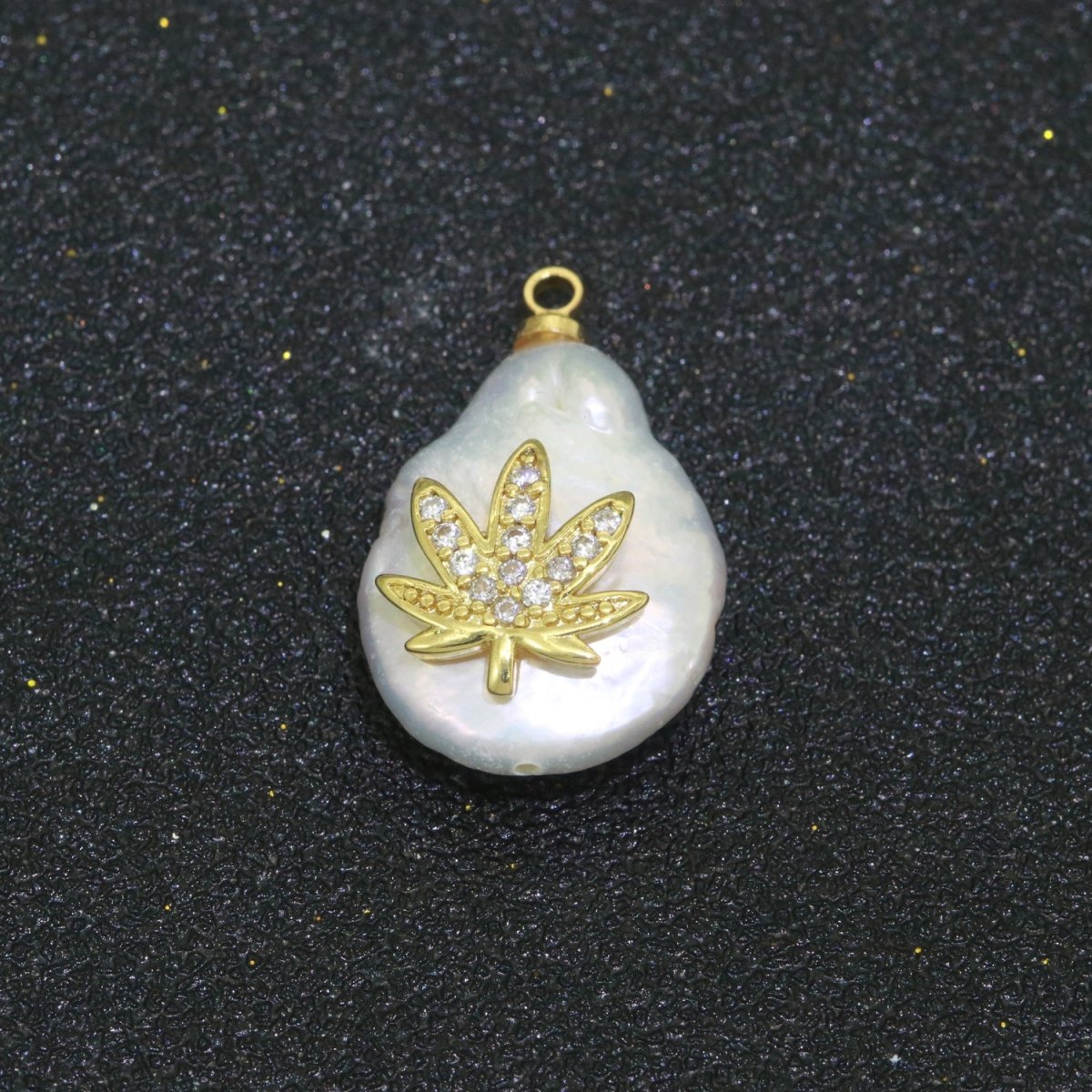 Pearl Gold Evil Eye Charm, Bee, Thunder, Weed, Star Charm Dainty Pear Freeform Pearl Jewelry for Amulet Pendant Jewelry Supply P-1826 P-1827