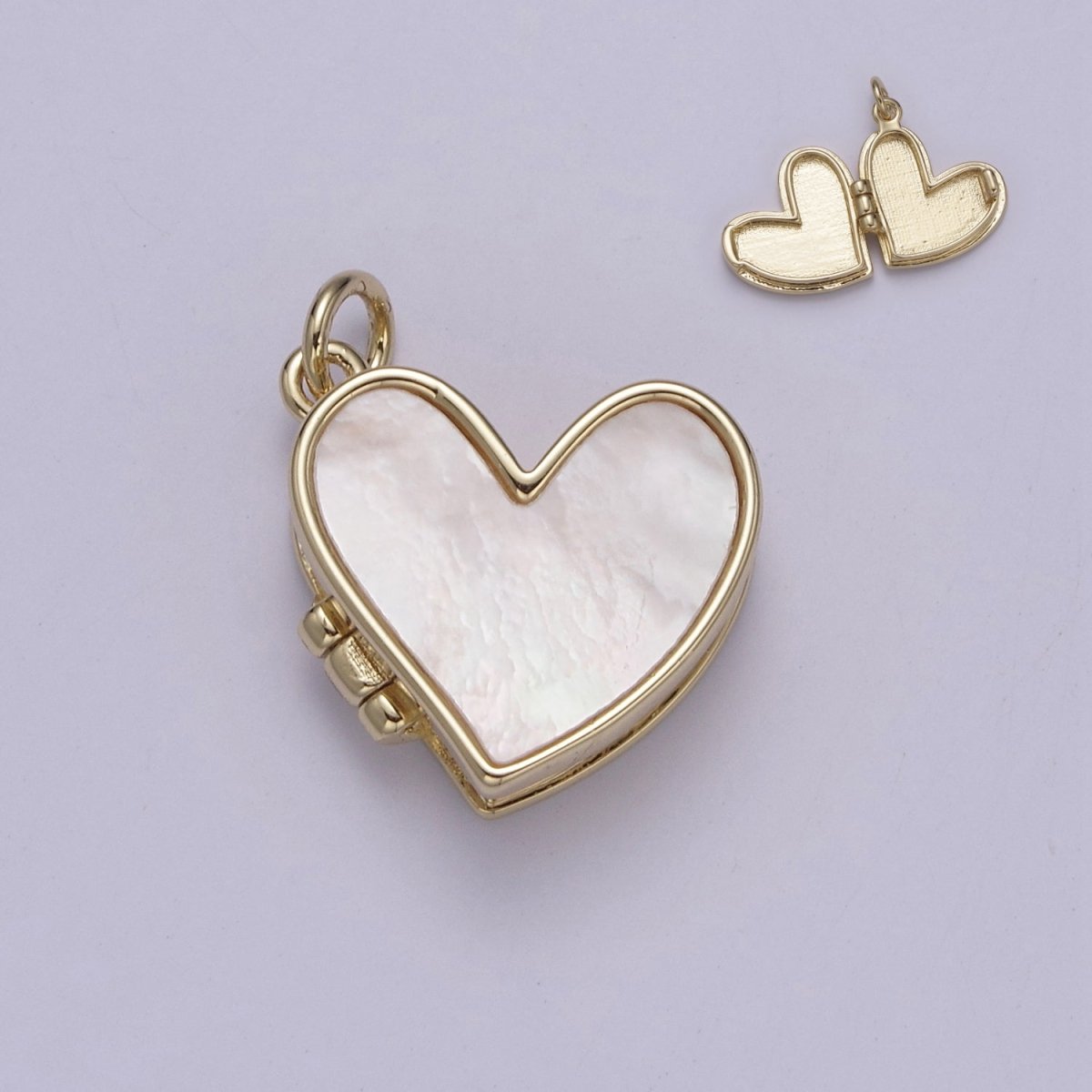 Pearl Locket Charm Necklace 14k Gold Filled Heart Locket for Photo Necklace • Pearl Jewelry W-193 - DLUXCA