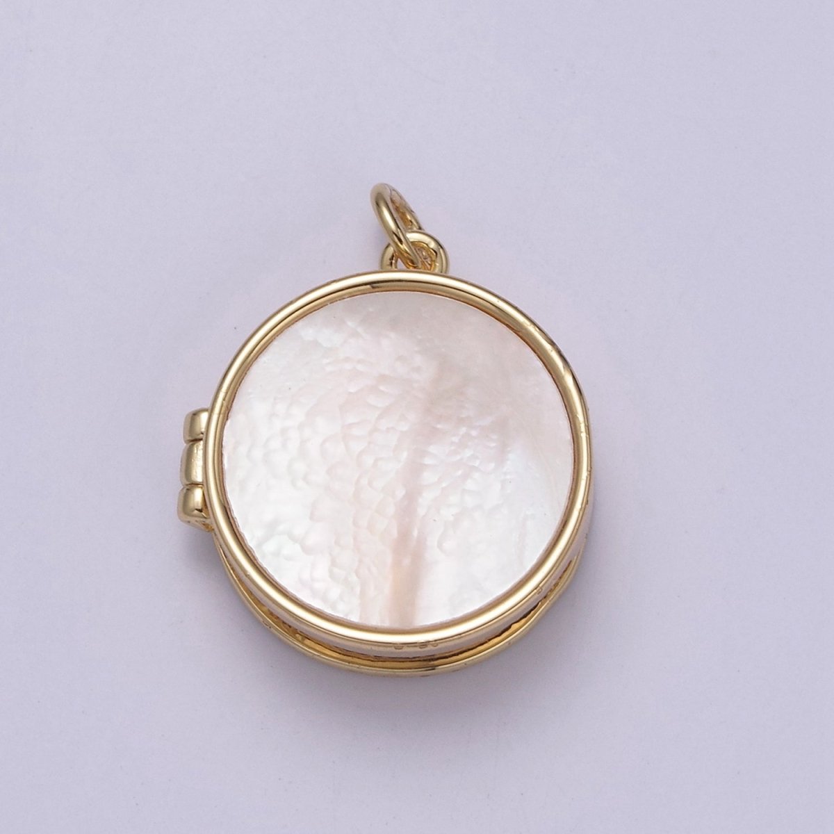 Pearl Locket Charm Necklace 14k Gold Filled Round Locket for Photo Necklace • Pearl Jewelry Supply W-192 - DLUXCA