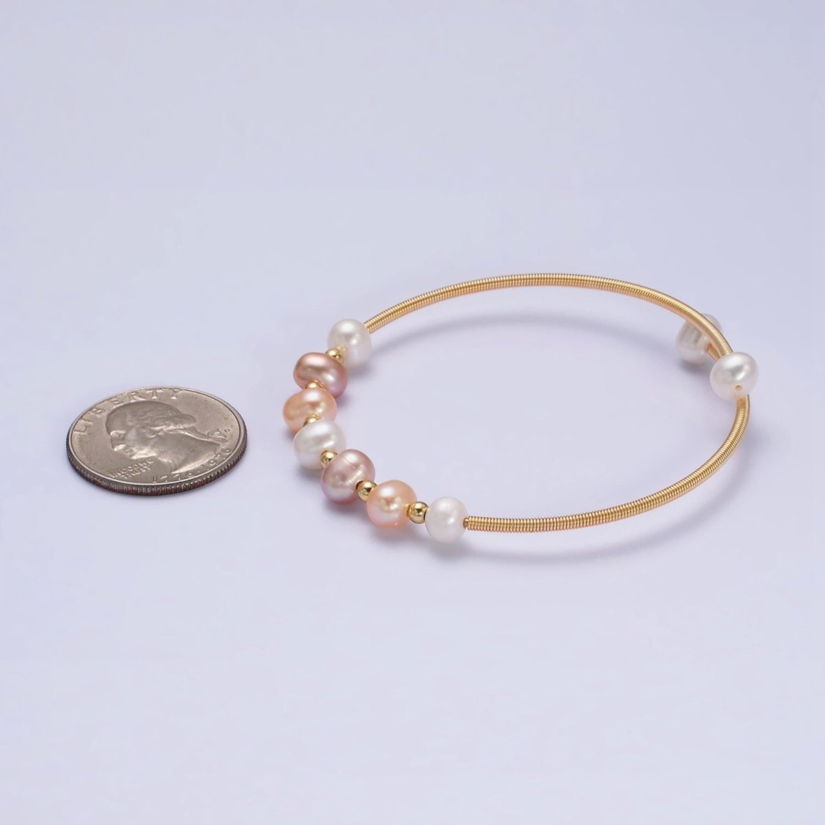 Petite Pearl Bangle Bracelet Layering Jewelry for Minimalist Bracelet Wedding Jewelry | WA-1866 WA-1867 Clearance Pricing