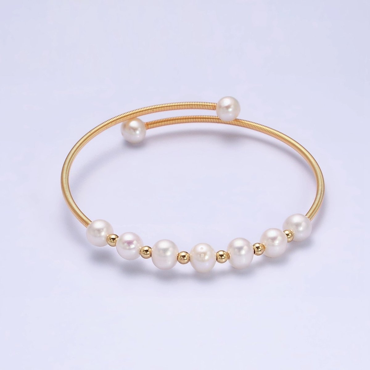 Petite Pearl Bangle Bracelet Layering Jewelry for Minimalist Bracelet Wedding Jewelry | WA-1866 WA-1867 Clearance Pricing