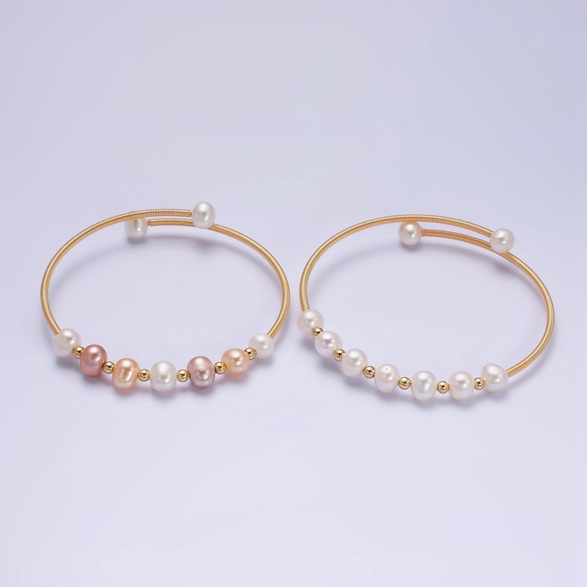 Petite Pearl Bangle Bracelet Layering Jewelry for Minimalist Bracelet Wedding Jewelry | WA-1866 WA-1867 Clearance Pricing