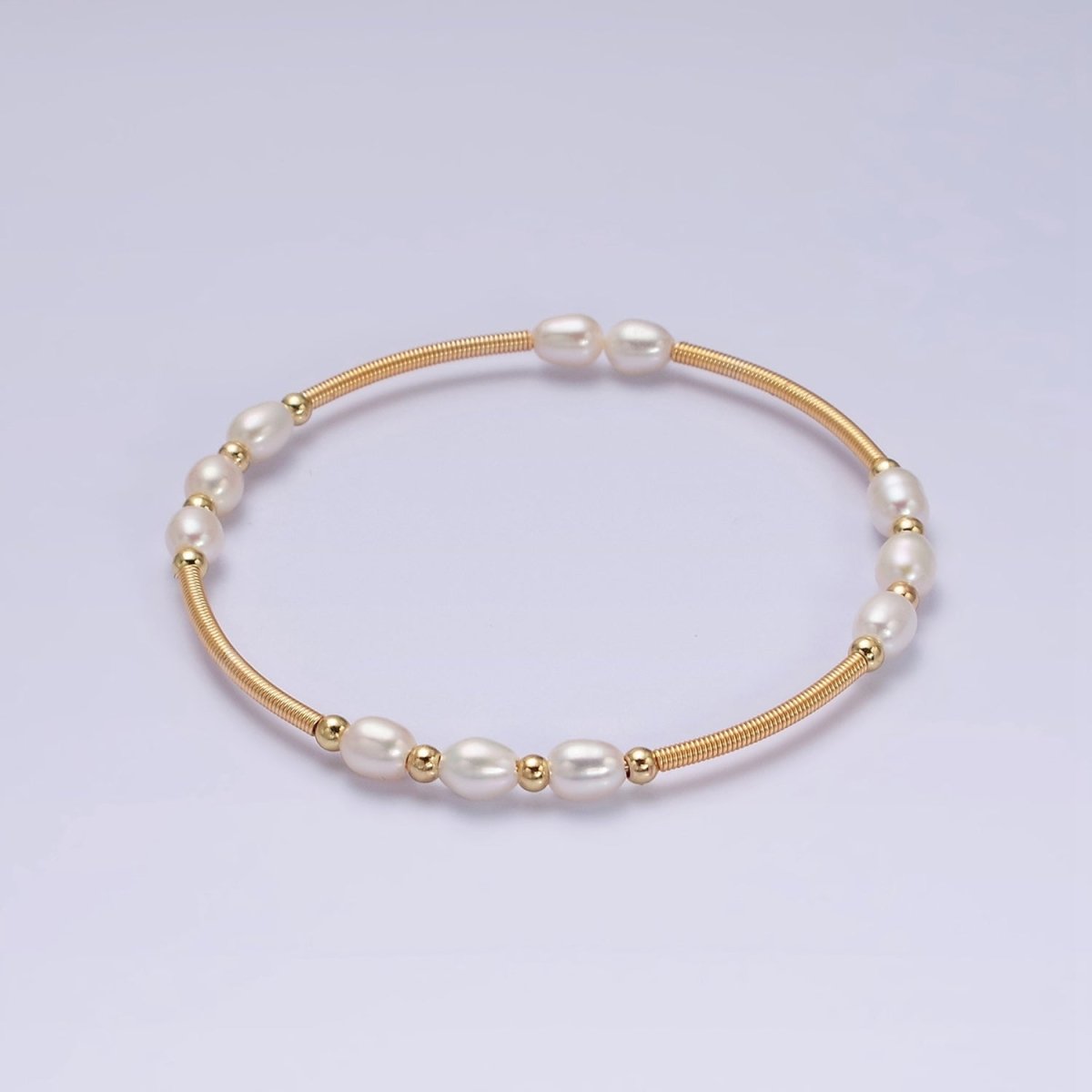 Petite Pearl Cuff Bracelet White or Pink Pearls Gold Filled Cuff bracelet Textured Bracelet | WA-1864 WA-1865 Clearance Pricing