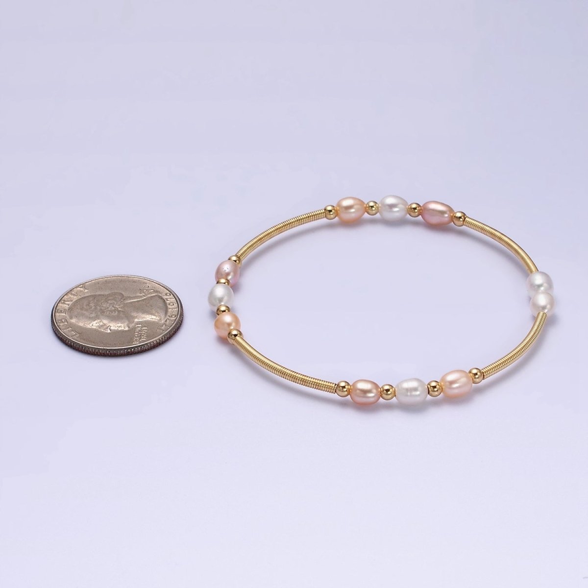 Petite Pearl Cuff Bracelet White or Pink Pearls Gold Filled Cuff bracelet Textured Bracelet | WA-1864 WA-1865 Clearance Pricing