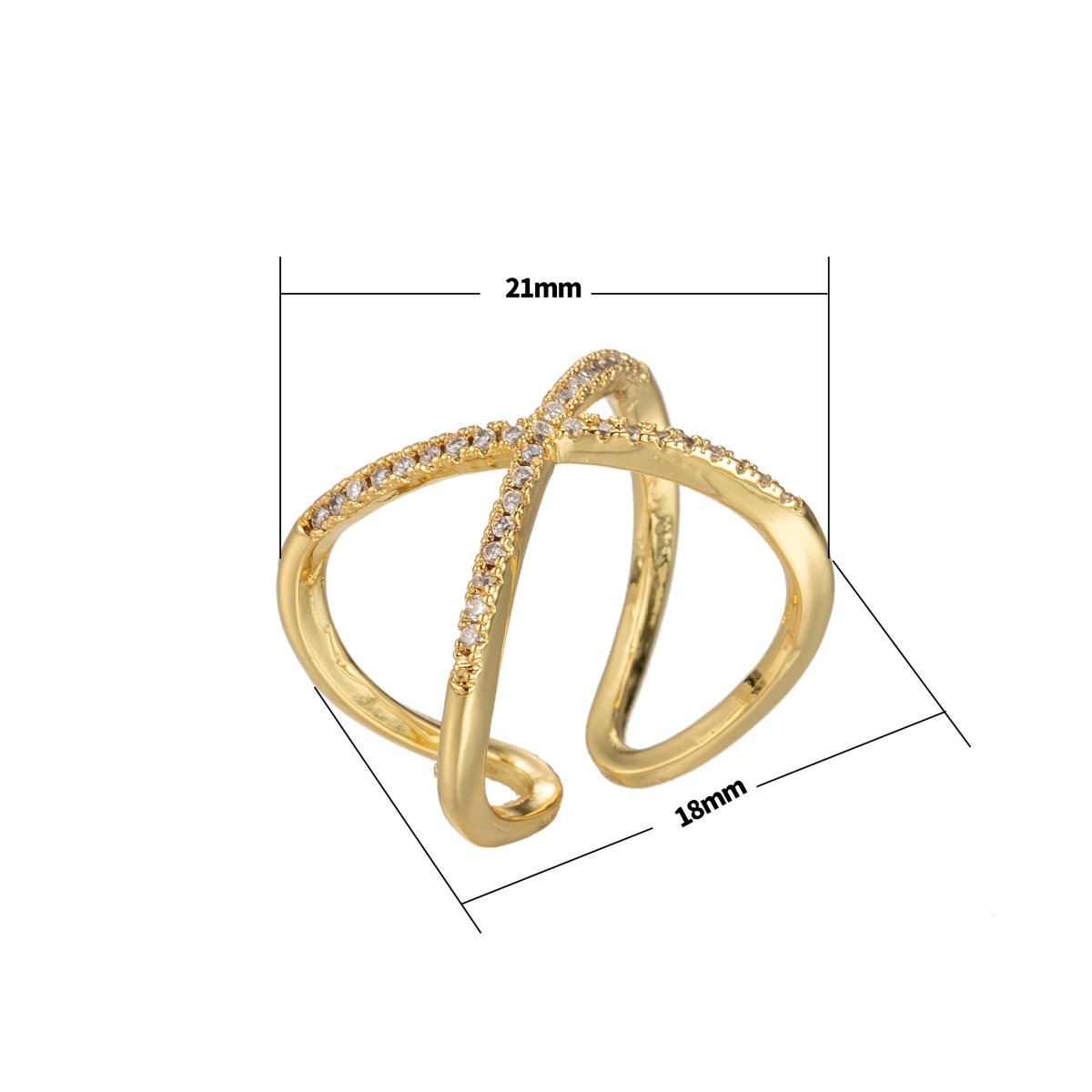 OS Petite Twist Full Eternity Ring Cz Gold Infinity Ring Cubic Zirconia Stacking Ring Minimalist Ring O-358