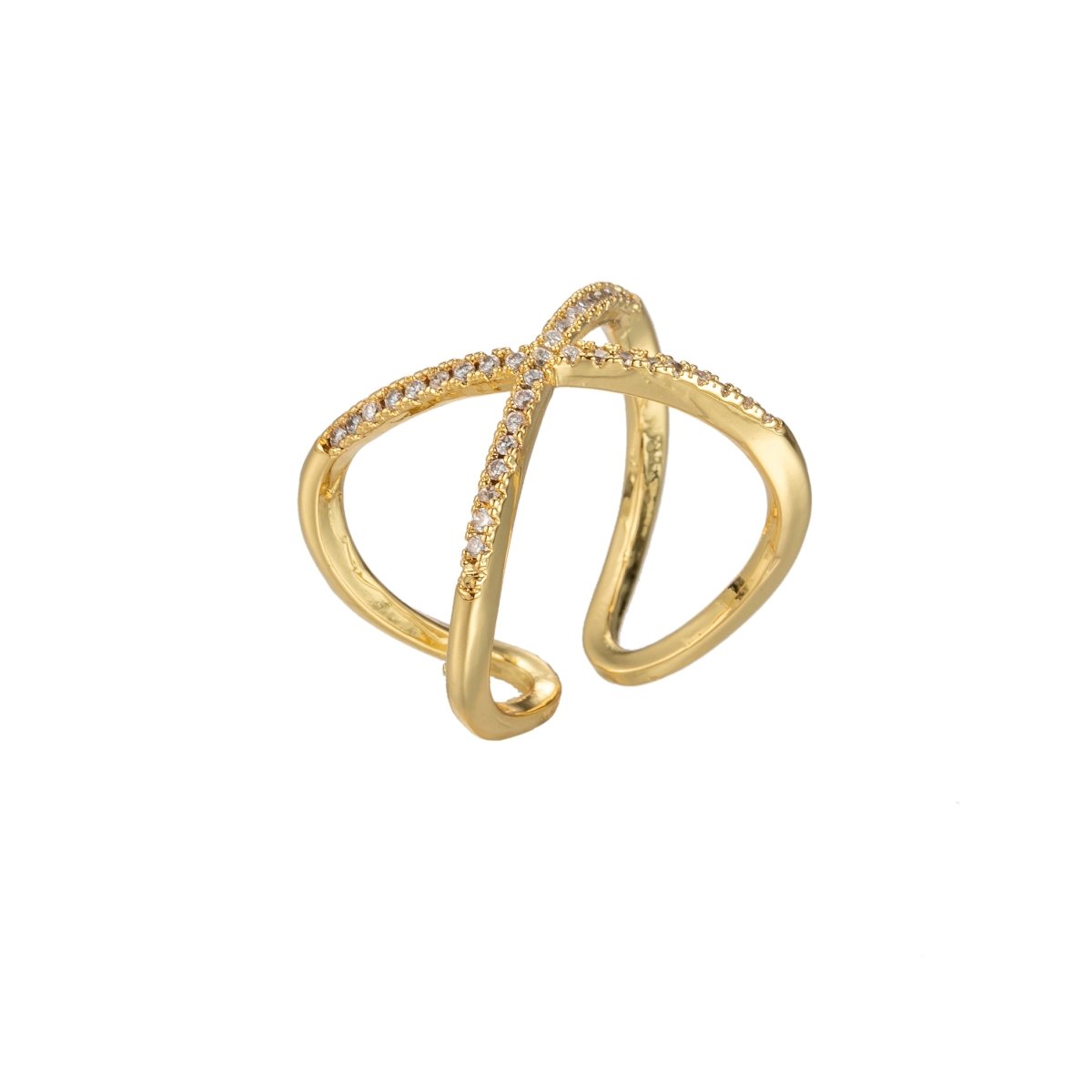 OS Petite Twist Full Eternity Ring Cz Gold Infinity Ring Cubic Zirconia Stacking Ring Minimalist Ring O-358