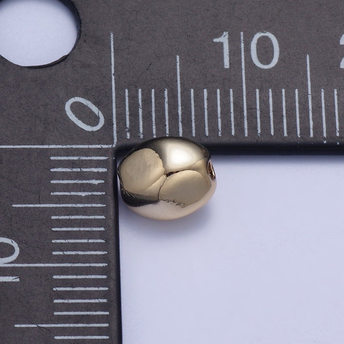 Pieces Pack Abstract Oval 7mmx6.5mm Geometric Spacer Beads Jewelry Findings in Gold & Silver B-097 B-101