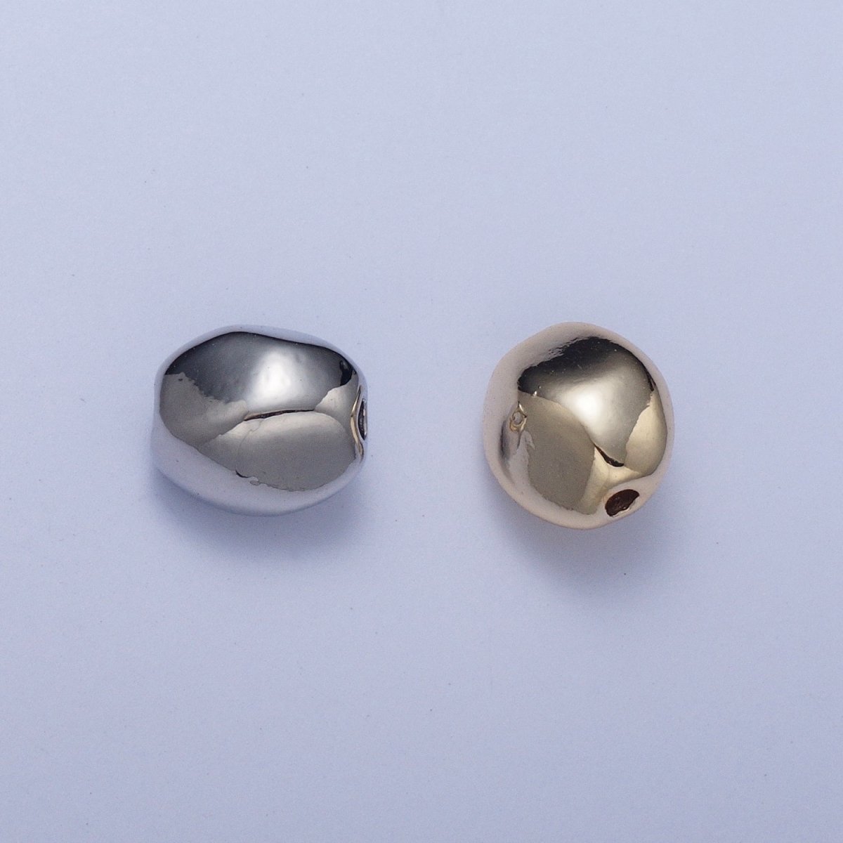 Pieces Pack Abstract Oval 7mmx6.5mm Geometric Spacer Beads Jewelry Findings in Gold & Silver B-097 B-101