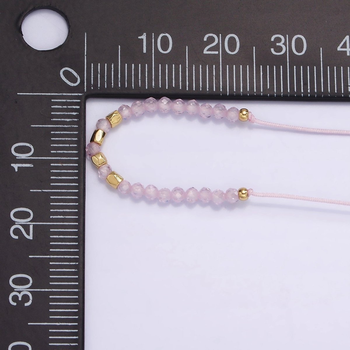 Pink Friendship Bracelet Rope Cord Adjustable Bracelet For Women with Gold Beads | WA-2212 - WA-2214 Clearance Pricing