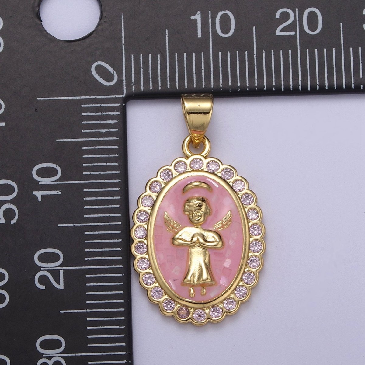 Pink Guardian Angel Charm Necklace Bracelet, Guardian Angel Wish Necklace Bracelet Supply H-547 - DLUXCA