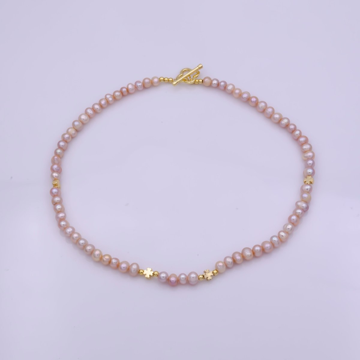 Pink Lucky You Pearl Necklace Chockers Chain Necklace WA-410