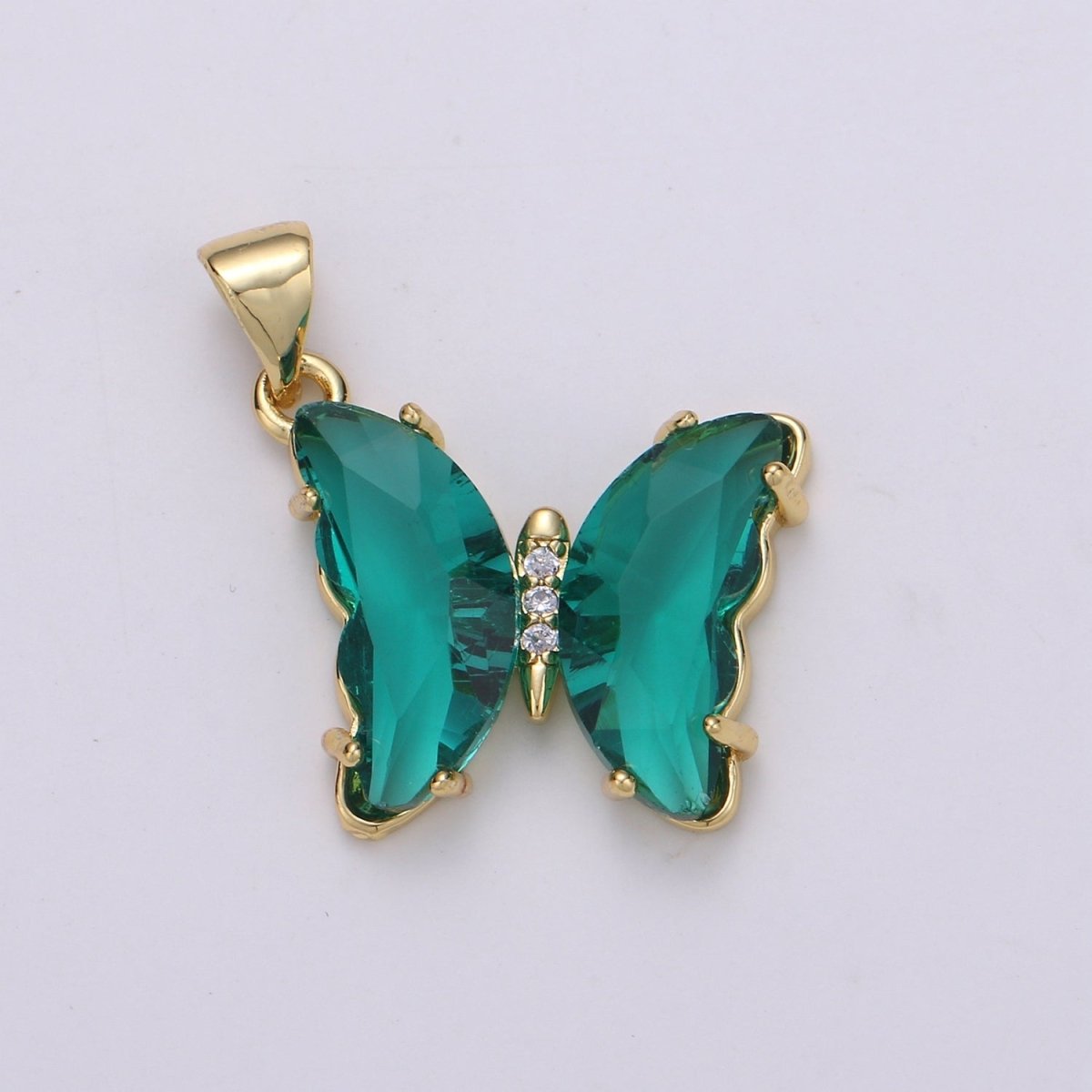 Pink Mariposa Butterfly Charm Acrylic Butterfly Charm Glass Pendant for Necklace Earring Bracelet Component in 24k Gold Filled Tarnish Free J-140, J142~J-146