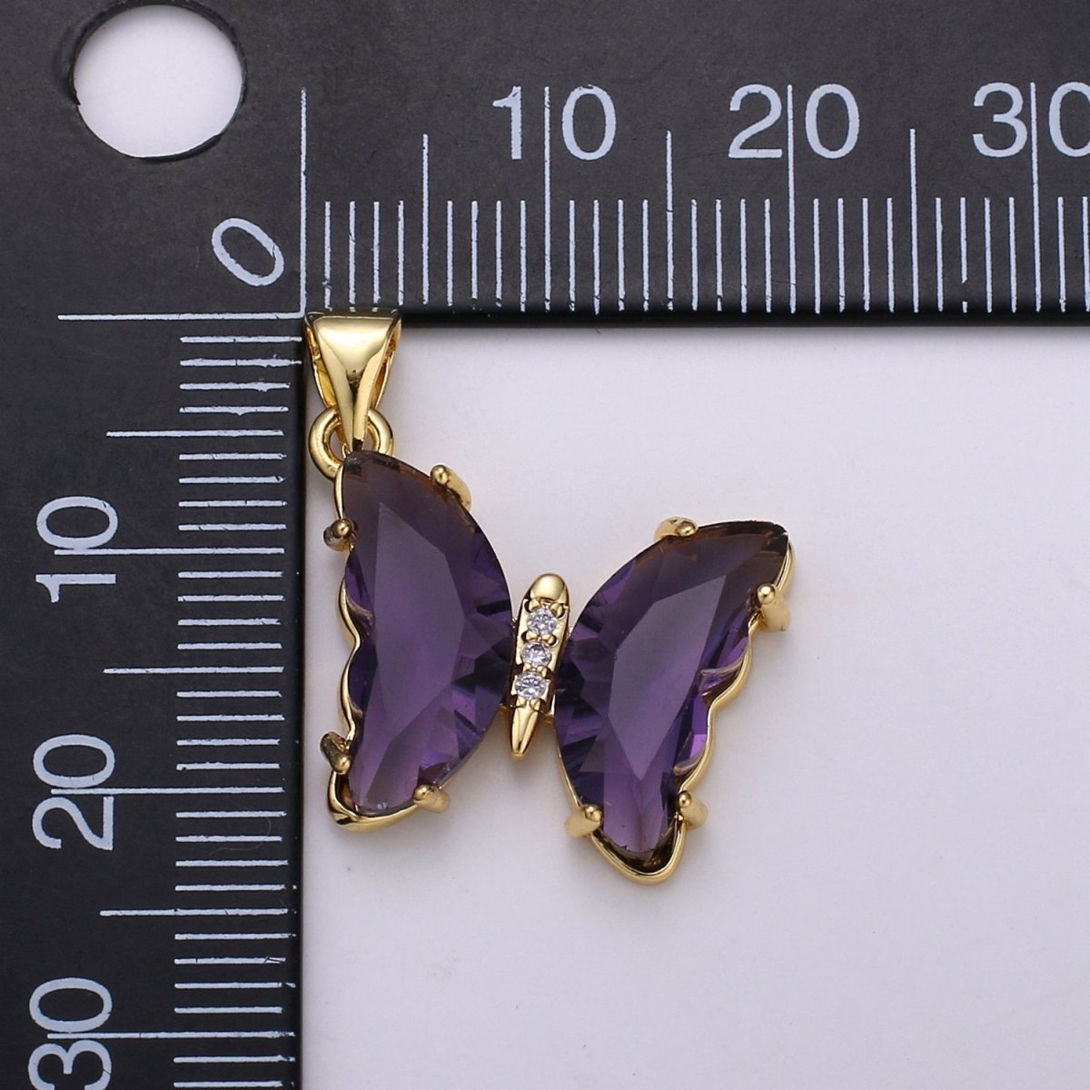 Pink Mariposa Butterfly Charm Acrylic Butterfly Charm Glass Pendant for Necklace Earring Bracelet Component in 24k Gold Filled Tarnish Free J-140, J142~J-146