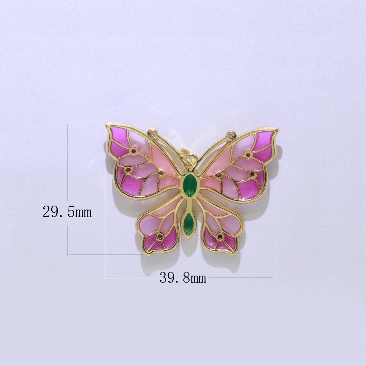 Pink Purple Glass Butterfly Colorful Mariposa Monarch Pendant Charm E-910 E-911