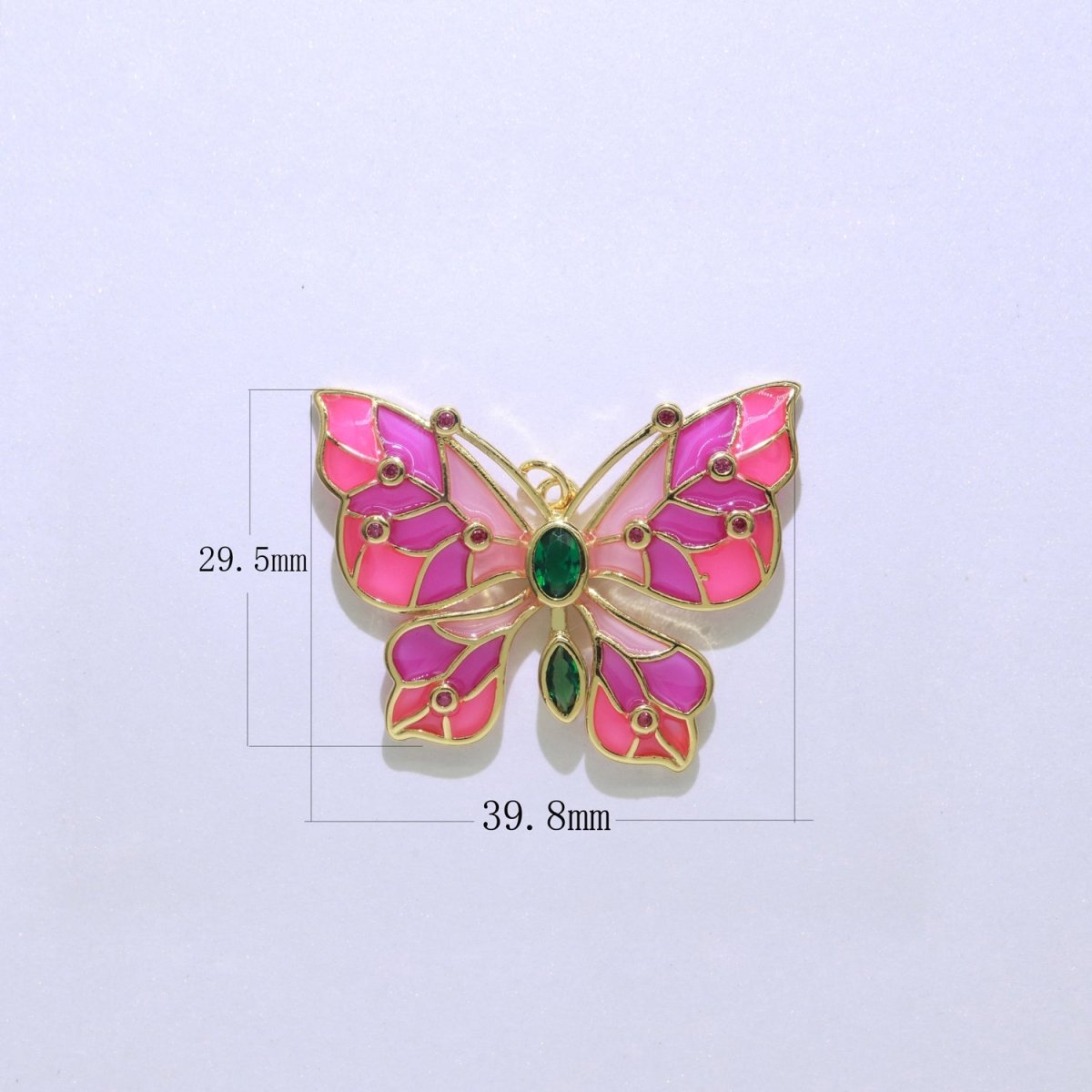 Pink Purple Glass Butterfly Colorful Mariposa Monarch Pendant Charm E-910 E-911
