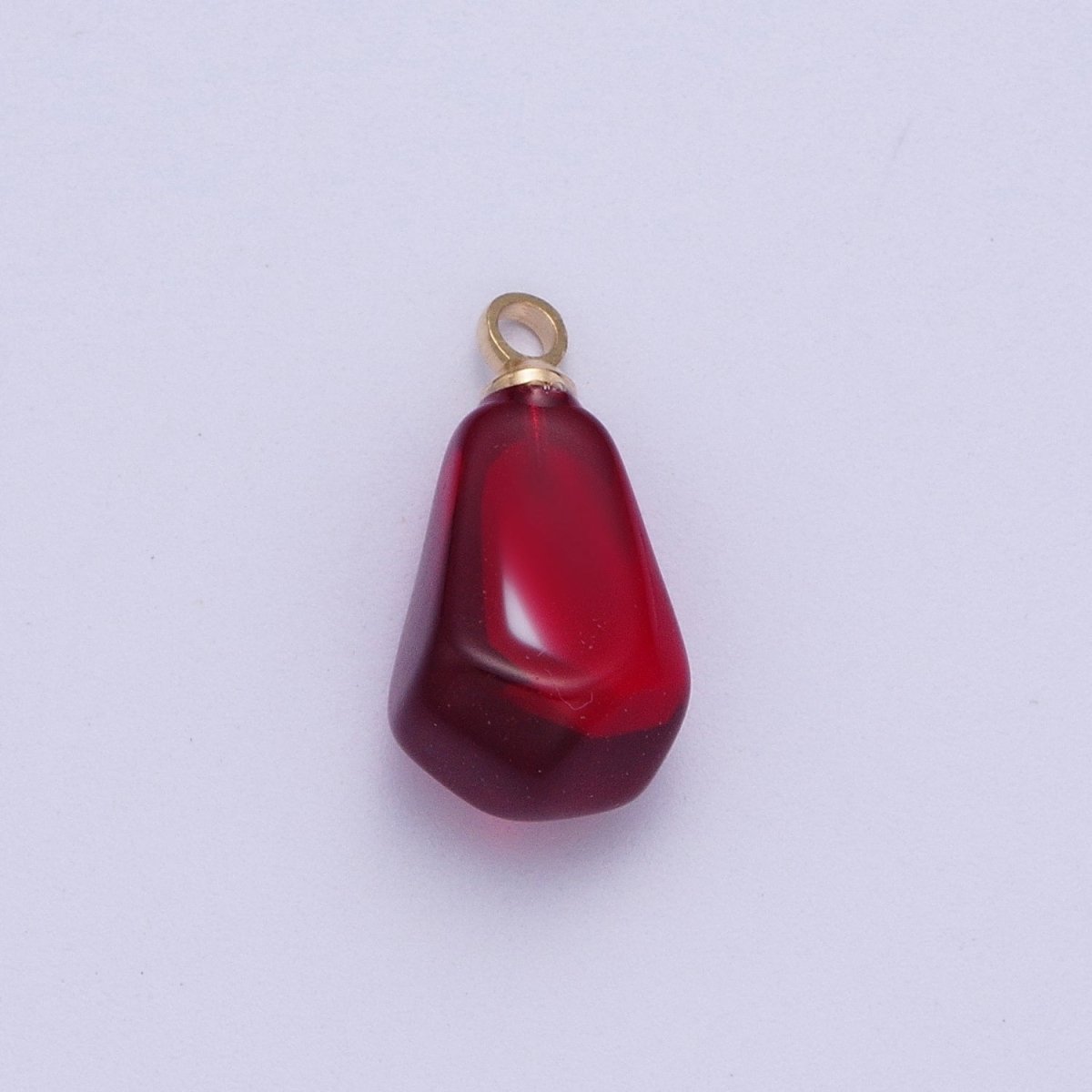Pomegranate Seed Fruit Abstract Geometric Pink Red Resin Gold Charms For Jewelry Making | X-734 X-753 X-754