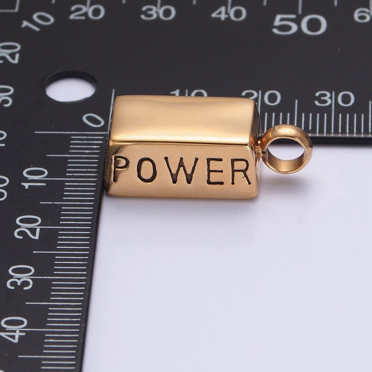 Power Pendant Necklace | 24k Gold Plated Brick Charm for Bracelet Necklace X-645 X-646