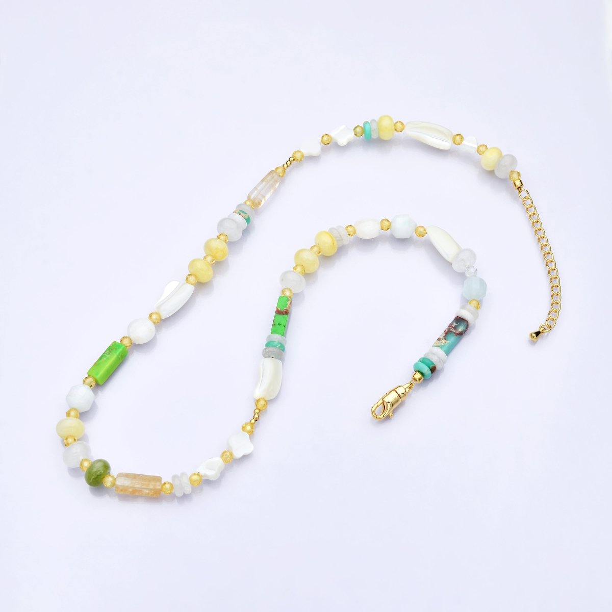 PRE - ORDER: 24K Gold Filled Summer Candy Gemstone Necklace | ETA 3 Weeks - DLUXCA