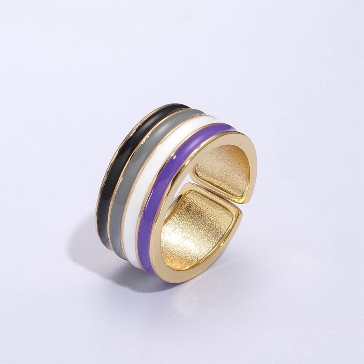 Pride Flag Rings LGBTQ Ring Gold Filled Open Adjustable Stackable Ring Trans Gay Pansexual Nonbinary Non Binary Bisexual Genderfluid Asexual Genderqueer U-061~U-068