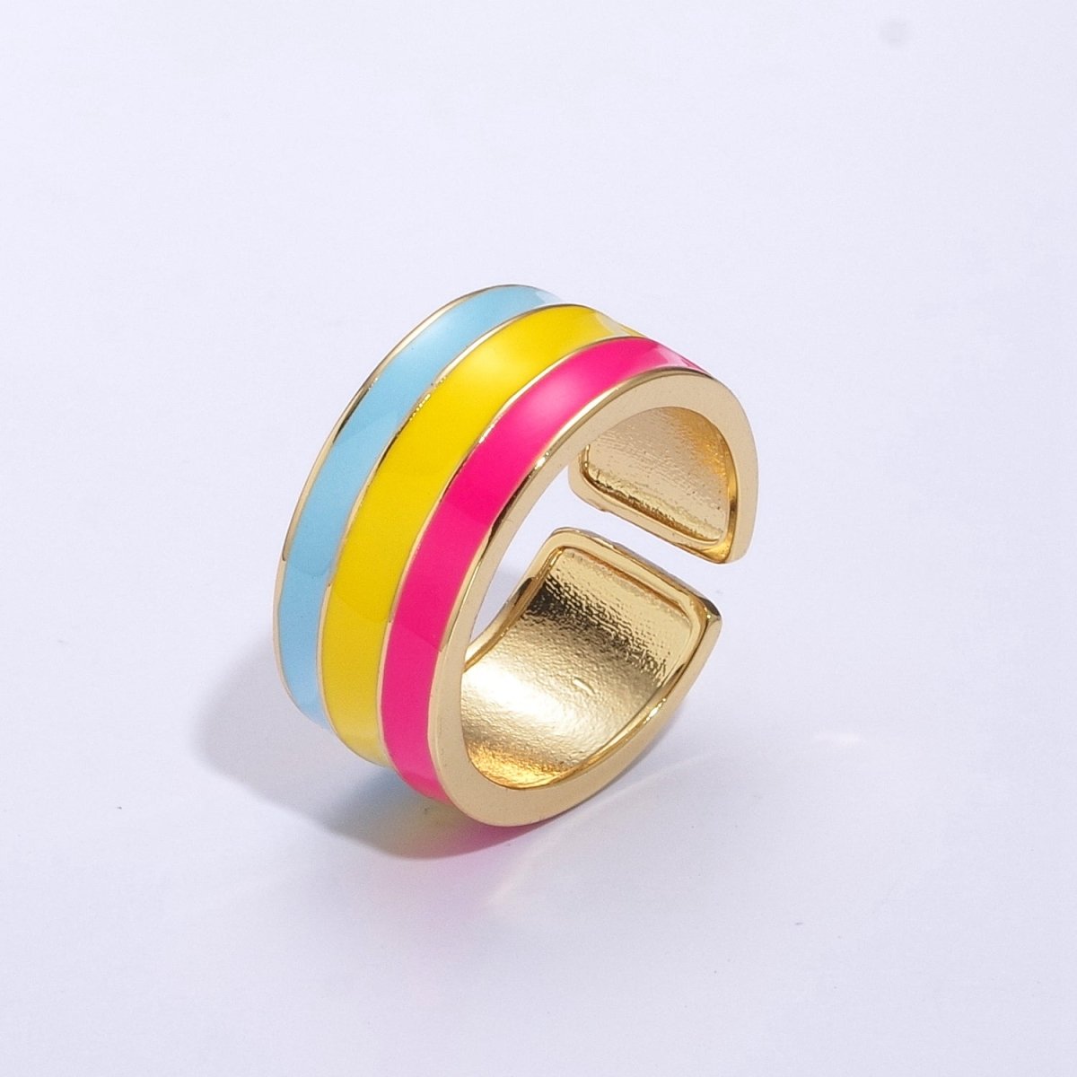 Pride Flag Rings LGBTQ Ring Gold Filled Open Adjustable Stackable Ring Trans Gay Pansexual Nonbinary Non Binary Bisexual Genderfluid Asexual Genderqueer U-061~U-068