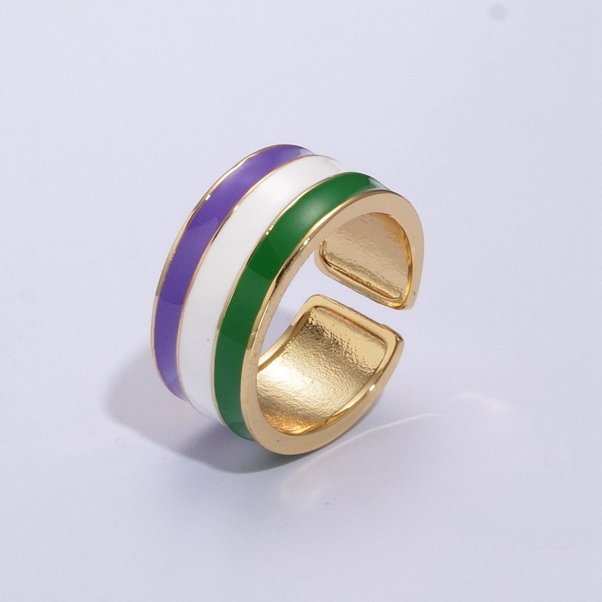 Pride Flag Rings LGBTQ Ring Gold Filled Open Adjustable Stackable Ring Trans Gay Pansexual Nonbinary Non Binary Bisexual Genderfluid Asexual Genderqueer U-061~U-068