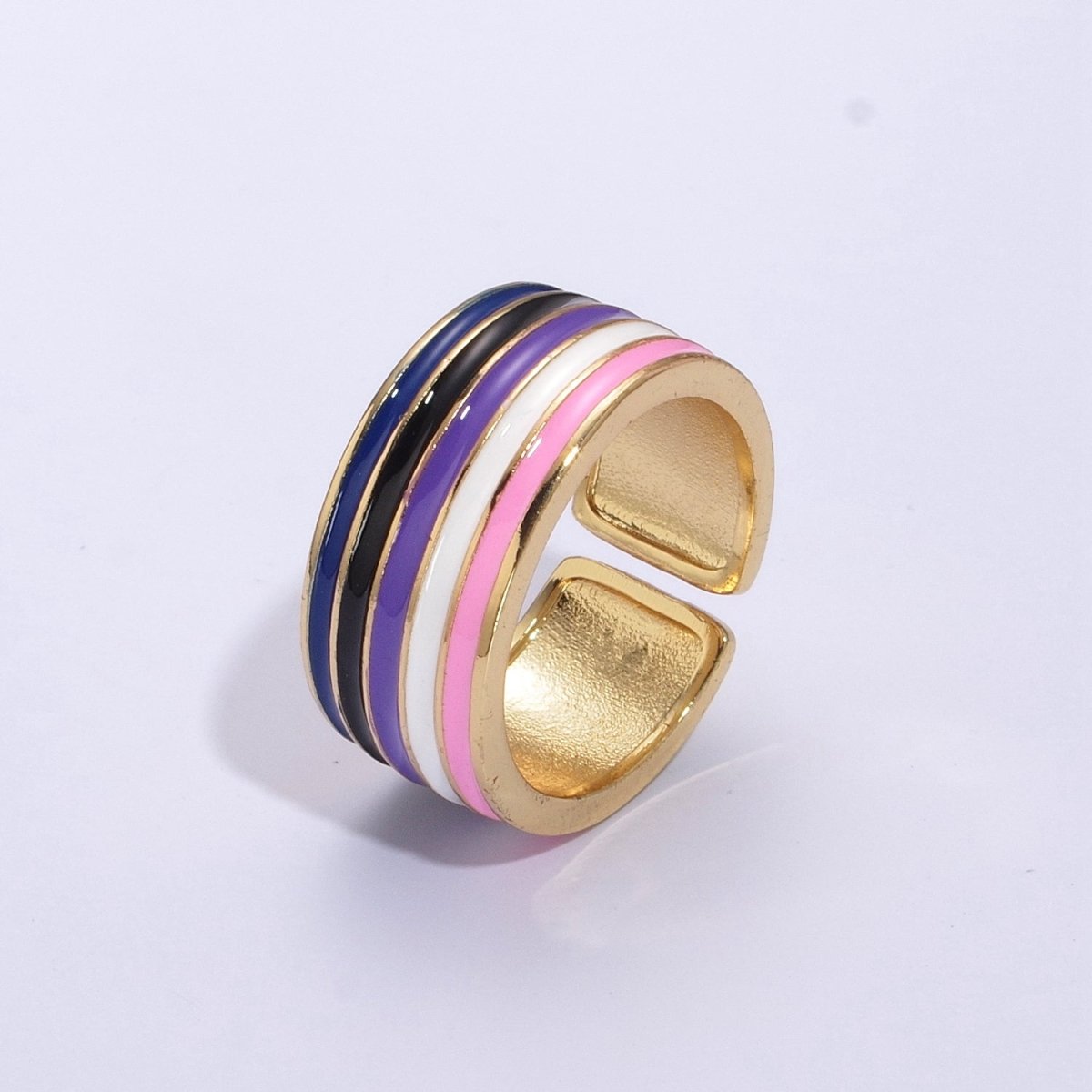 Pride Flag Rings LGBTQ Ring Gold Filled Open Adjustable Stackable Ring Trans Gay Pansexual Nonbinary Non Binary Bisexual Genderfluid Asexual Genderqueer U-061~U-068