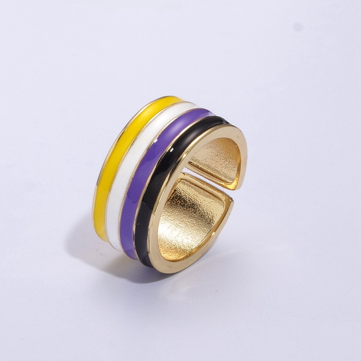 Pride Flag Rings LGBTQ Ring Gold Filled Open Adjustable Stackable Ring Trans Gay Pansexual Nonbinary Non Binary Bisexual Genderfluid Asexual Genderqueer U-061~U-068