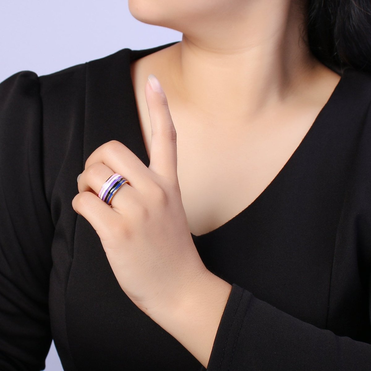 Pride Flag Rings LGBTQ Ring Gold Filled Open Adjustable Stackable Ring Trans Gay Pansexual Nonbinary Non Binary Bisexual Genderfluid Asexual Genderqueer U-061~U-068