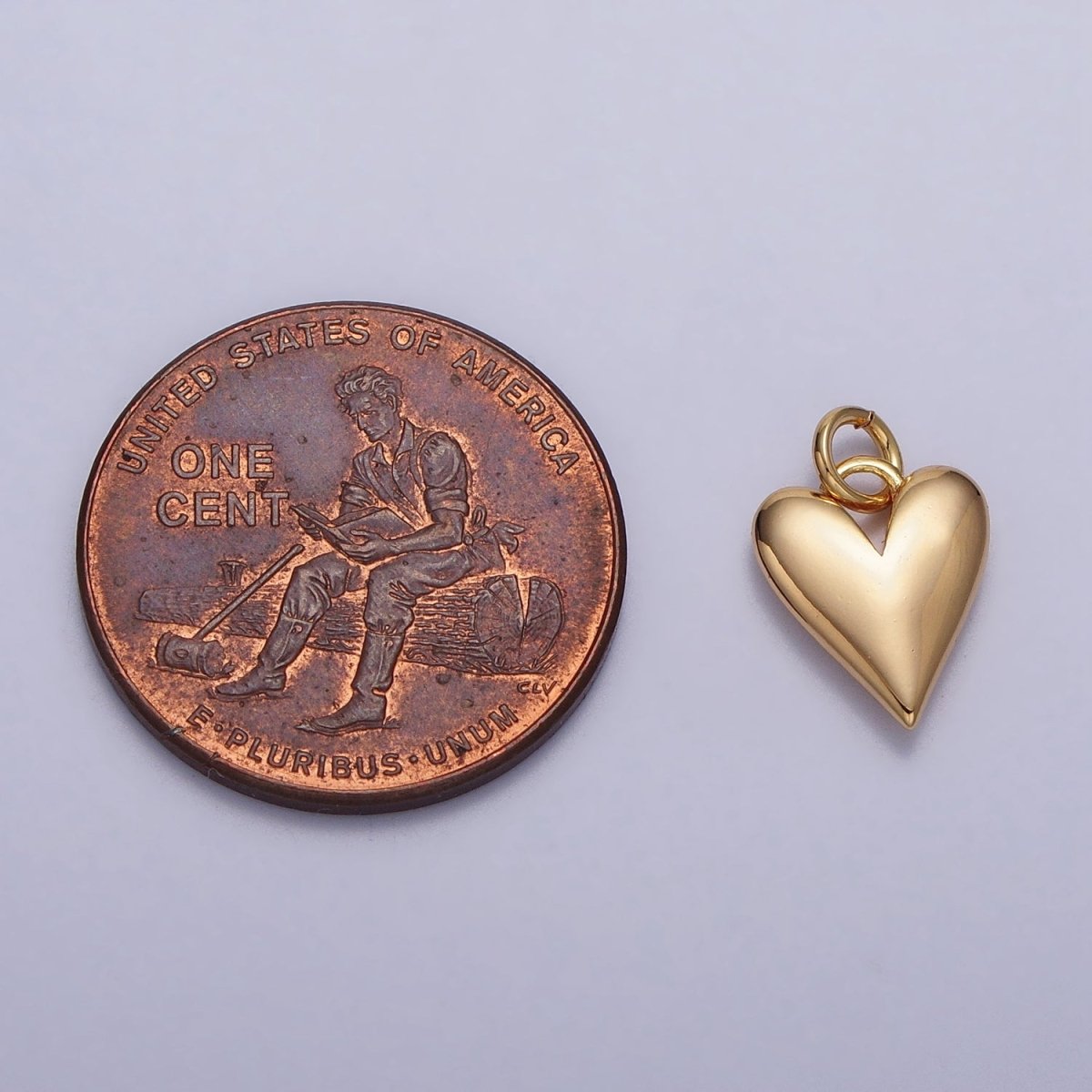 Puffed Heart Minimalist Valentine Add-On Charm in Gold & Silver | AC-305 AC-306