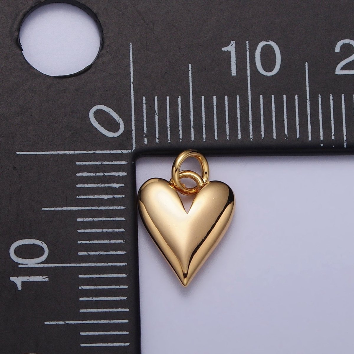 Puffed Heart Minimalist Valentine Add-On Charm in Gold & Silver | AC-305 AC-306