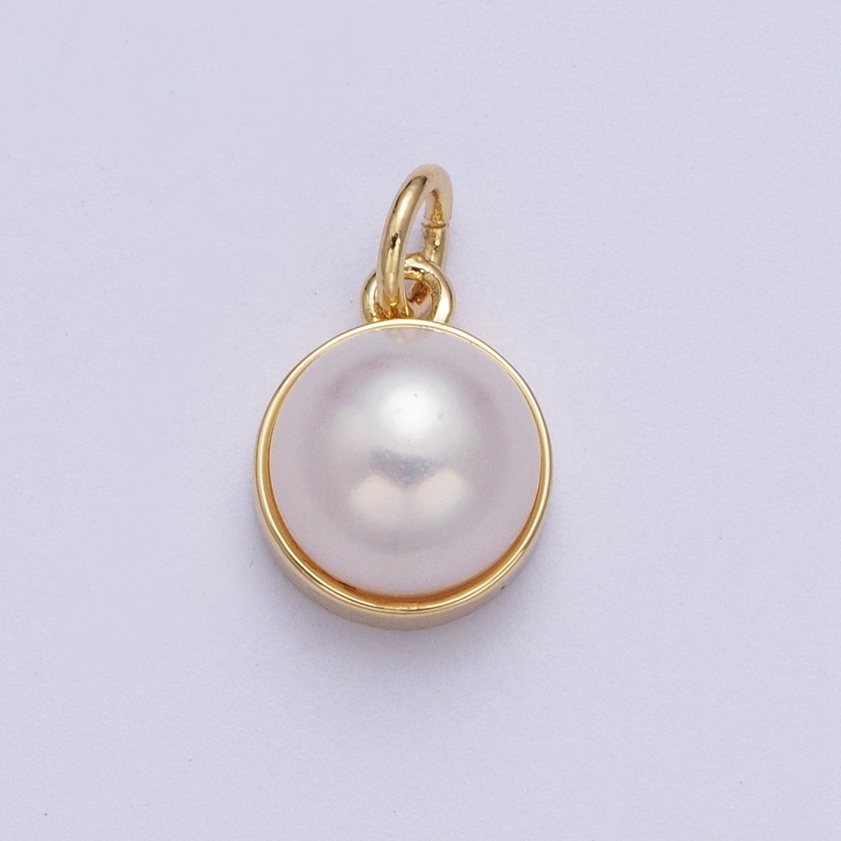 Purple White Round Pearl Gold Charm Jewelry Making Supply | X-751 X-752