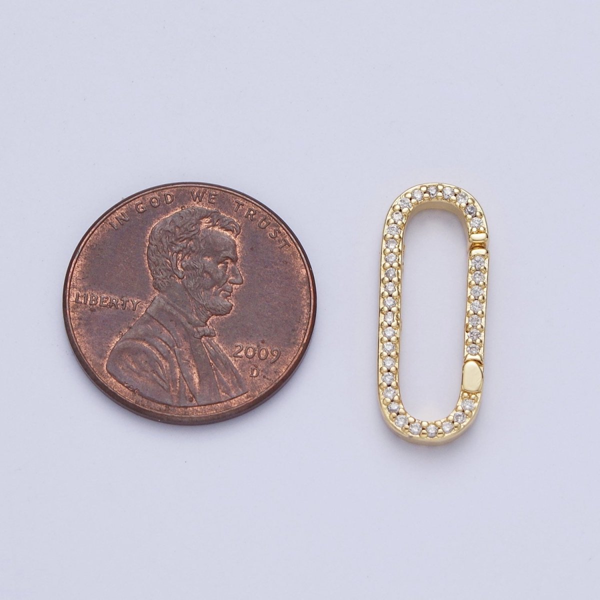 Push Gate Ring Gold Filled Micro Pace CZ Long Oval Spring Gate Clasps For DIY Jewelry Making in Gold, Silver, Rose Gold, Black L-854 L-855 L-856 L-857