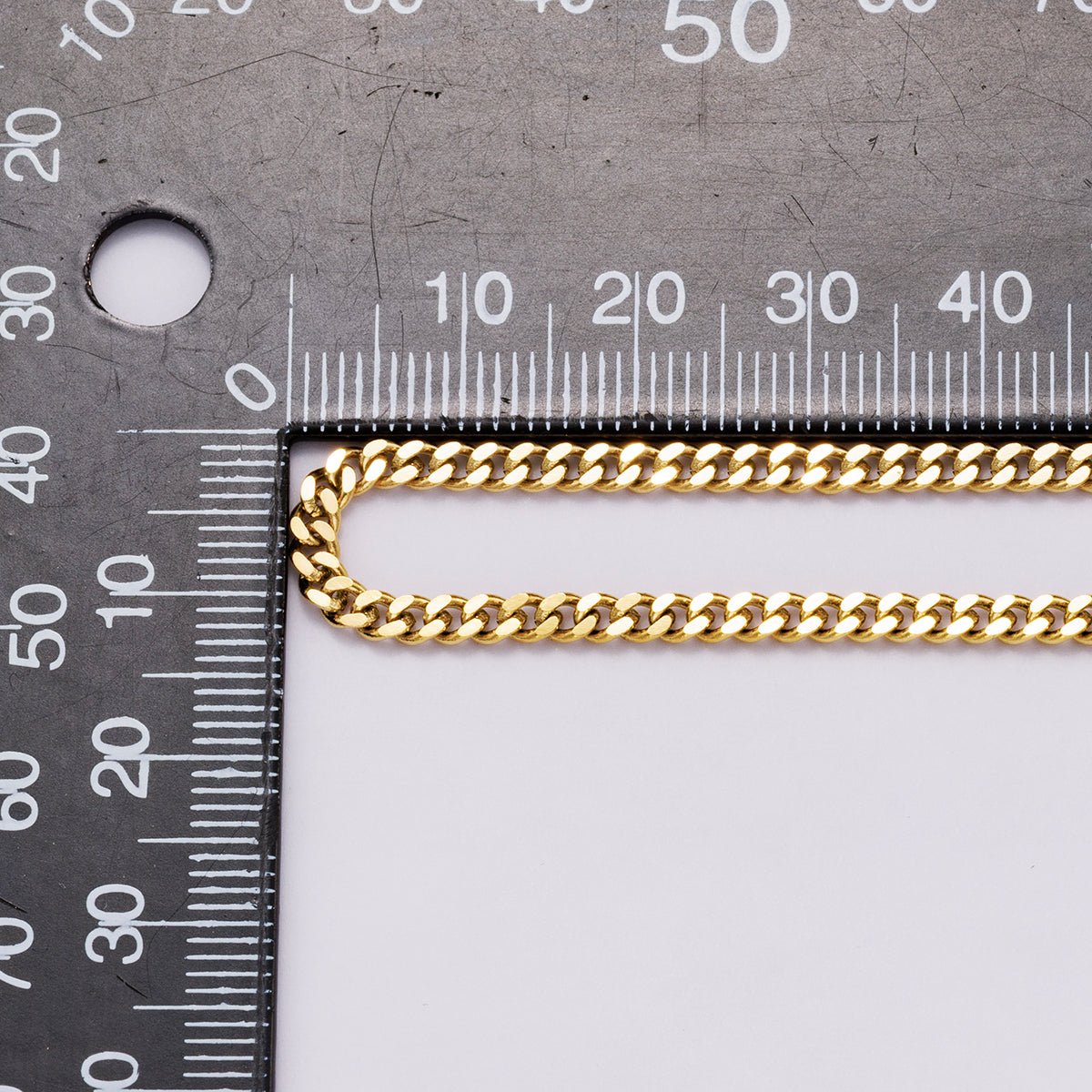PVD Gold Stainless Steel 3mm Minimalist Curb Unfinished Chain by Yard ...