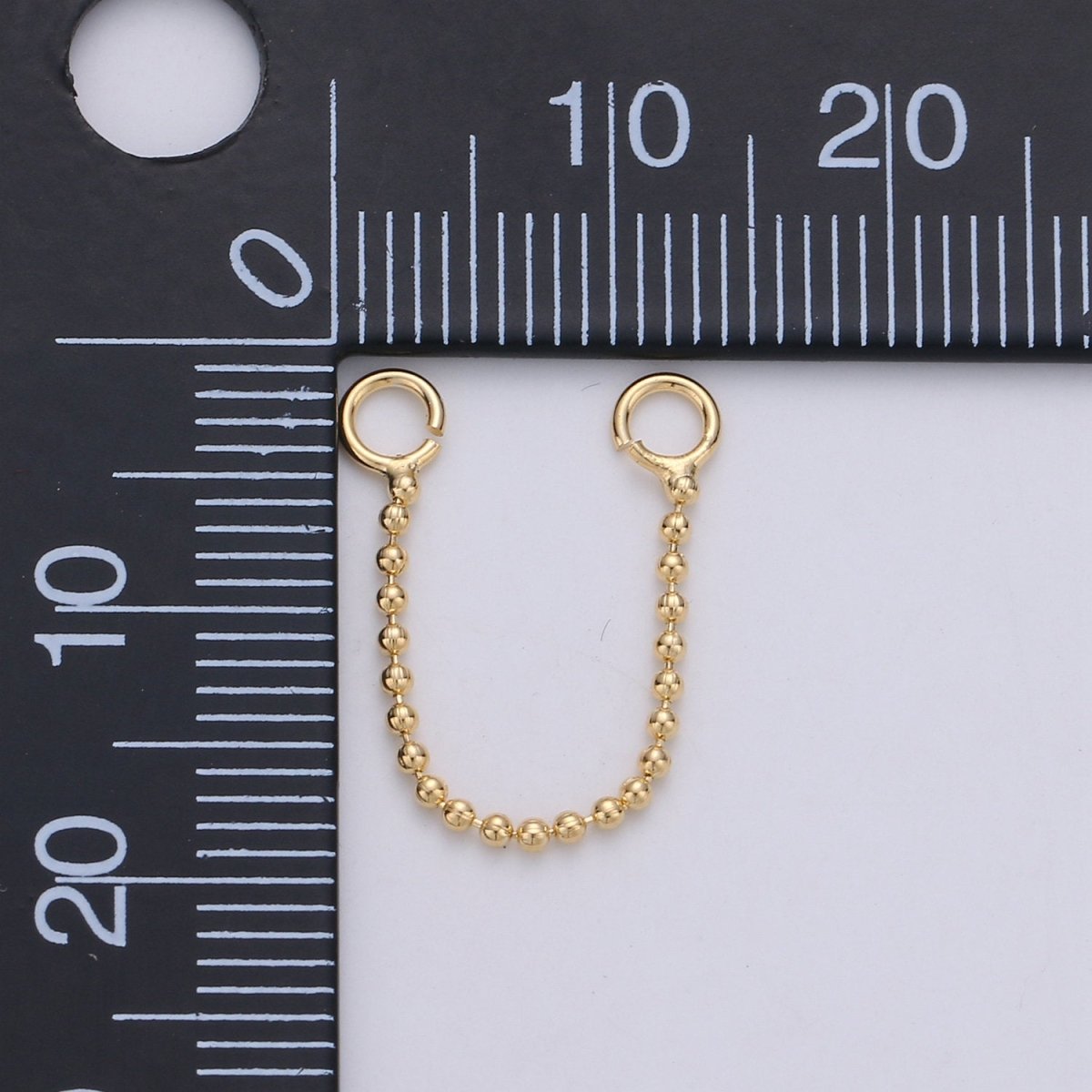 Real Gold Plated Earring Single Link Chain Connector for Earring Finding Jewelry Supply Lead free Nickel Free K-418 - DLUXCA