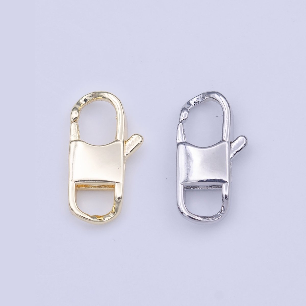 Rectangular Double Sided 14.5mm Lobster Clasps Jewelry Supply Closure in Gold & Silver | K-268 K-288