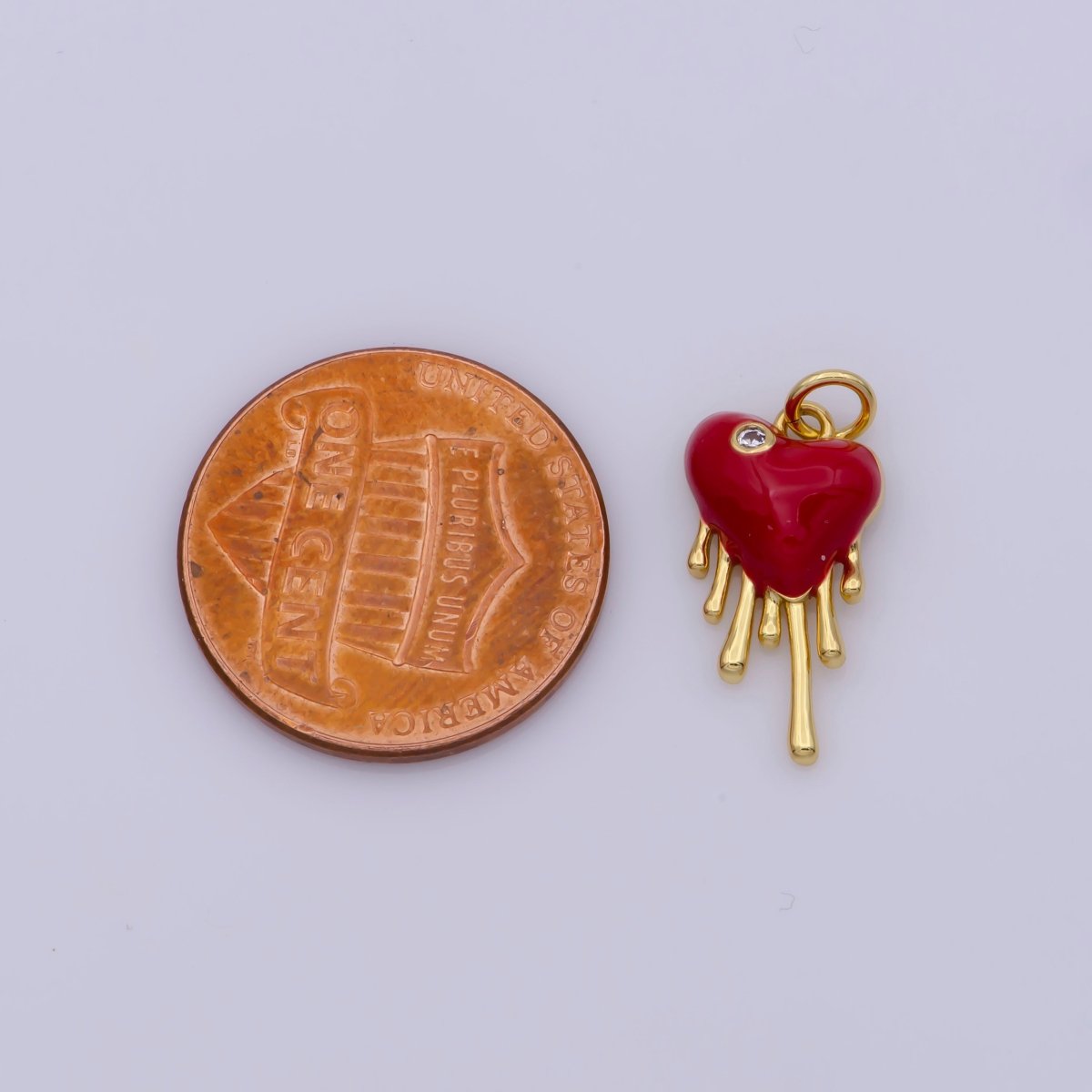 Red Bloody Heart Charm Mini Enamel Heart Pendant Love Necklace Bracelet Jewelry Supply, M-811