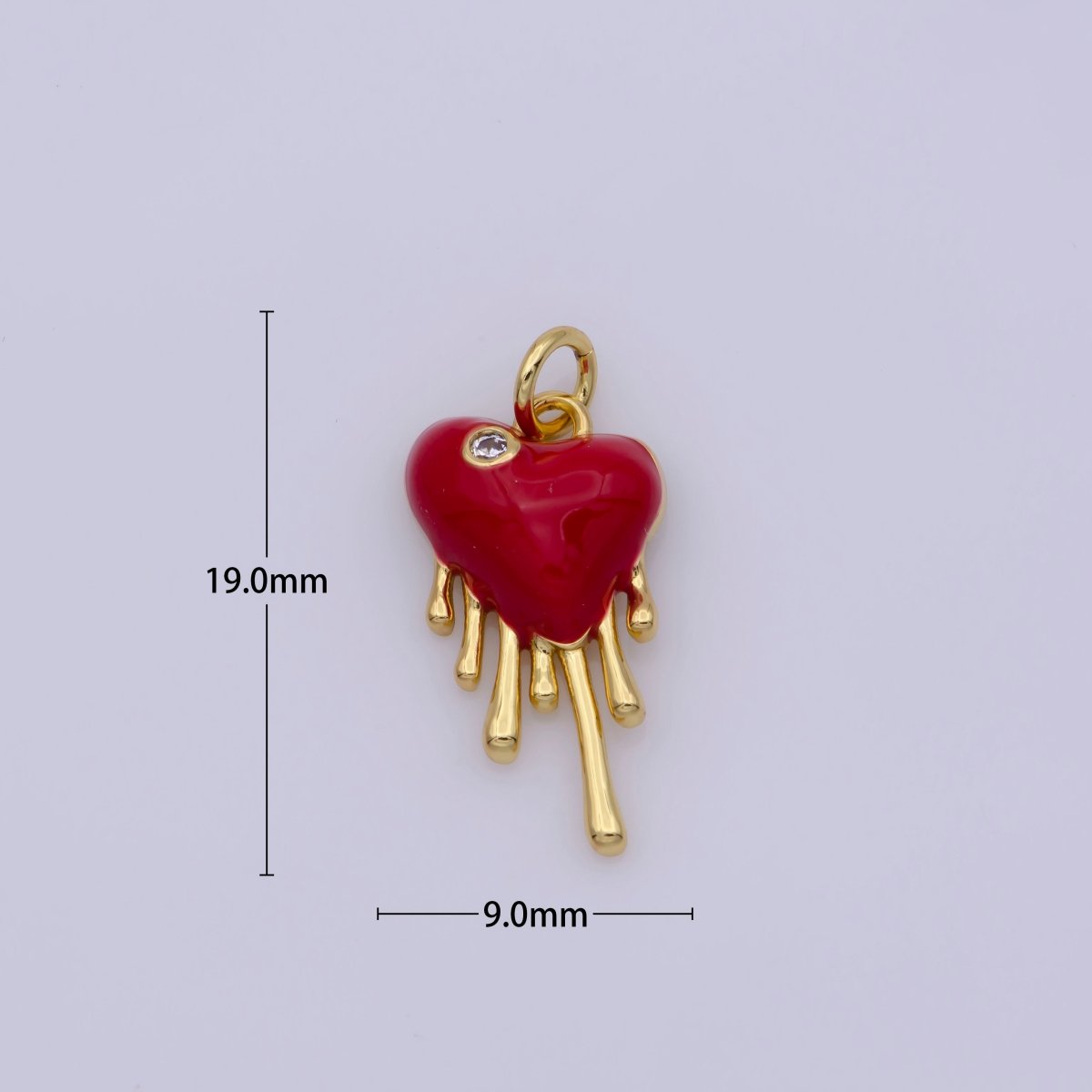 Red Bloody Heart Charm Mini Enamel Heart Pendant Love Necklace Bracelet Jewelry Supply, M-811