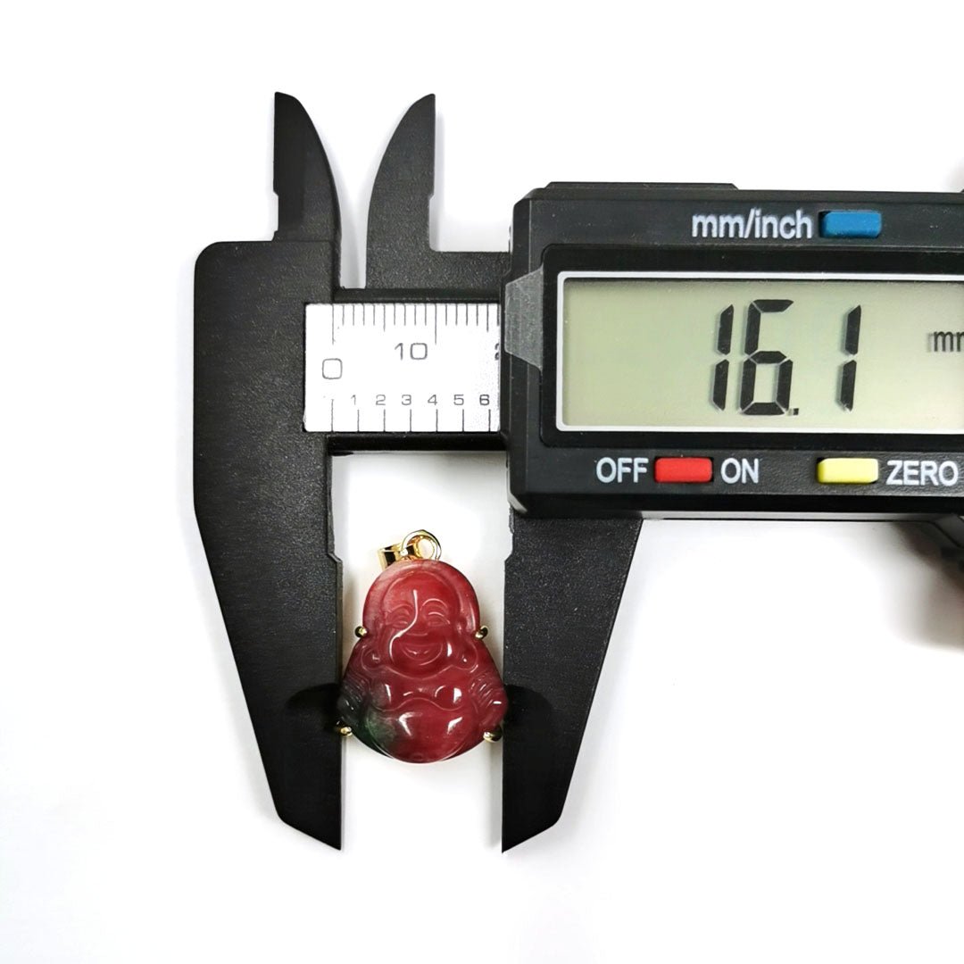 Red Buddha Jade Gold Filled O-169 - DLUXCA