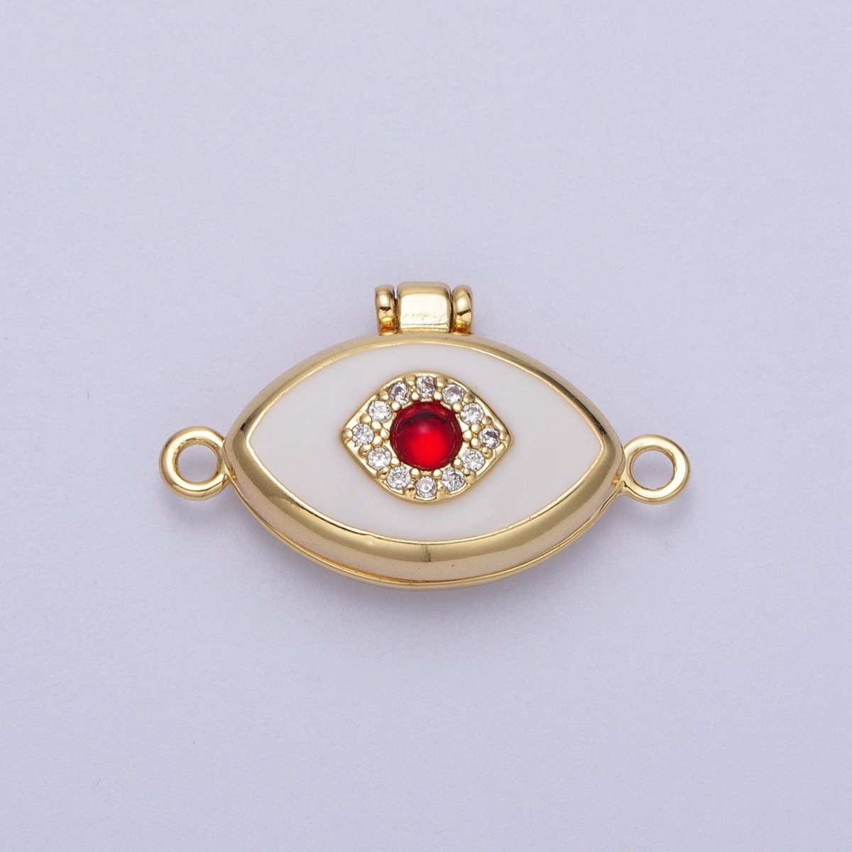Red Evil Eyed Black, White Locket Link Connector | Y-645 Y-646