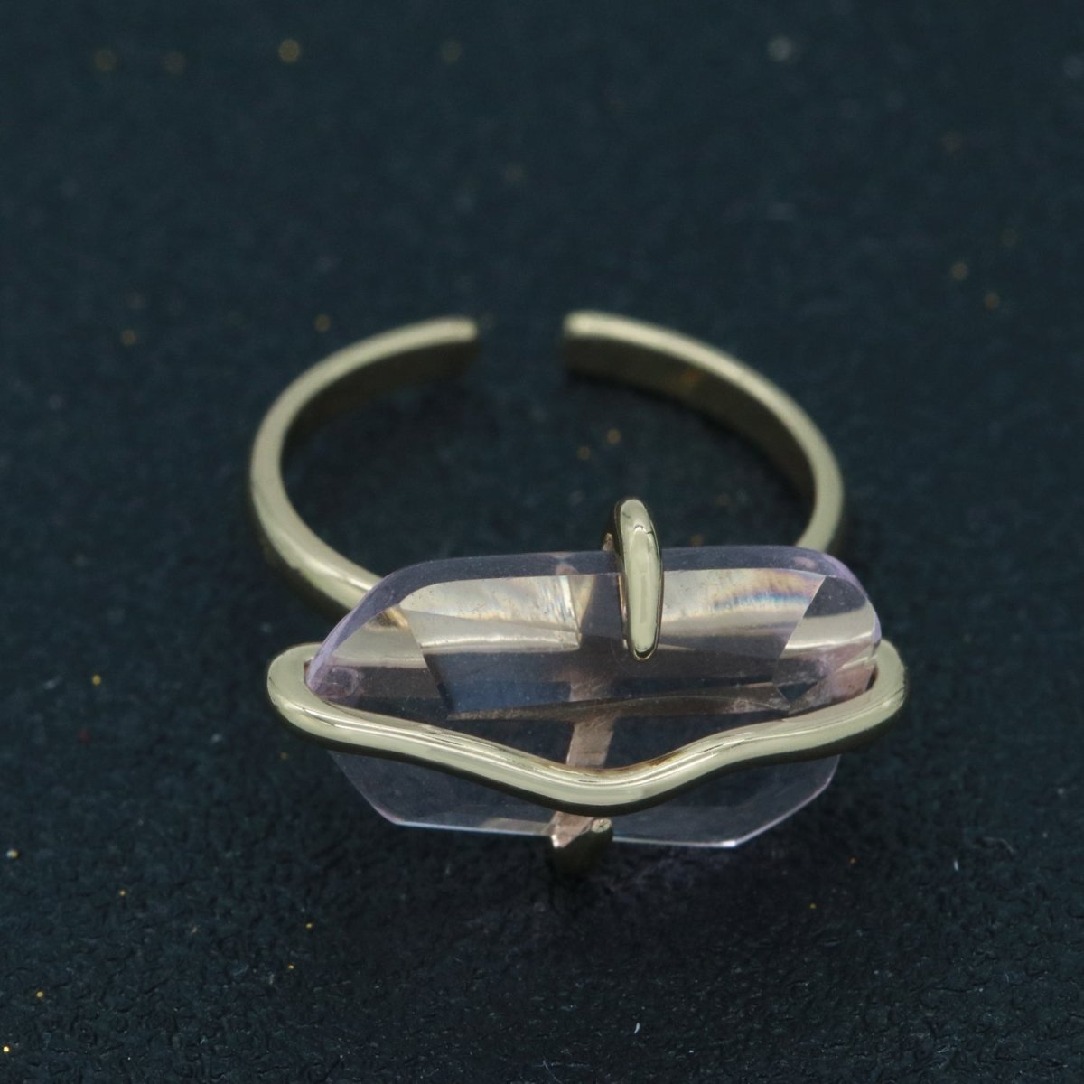 Red / Green / PINK Crystal Gold Ring Open Adjustable Wrapped S-220 S-222