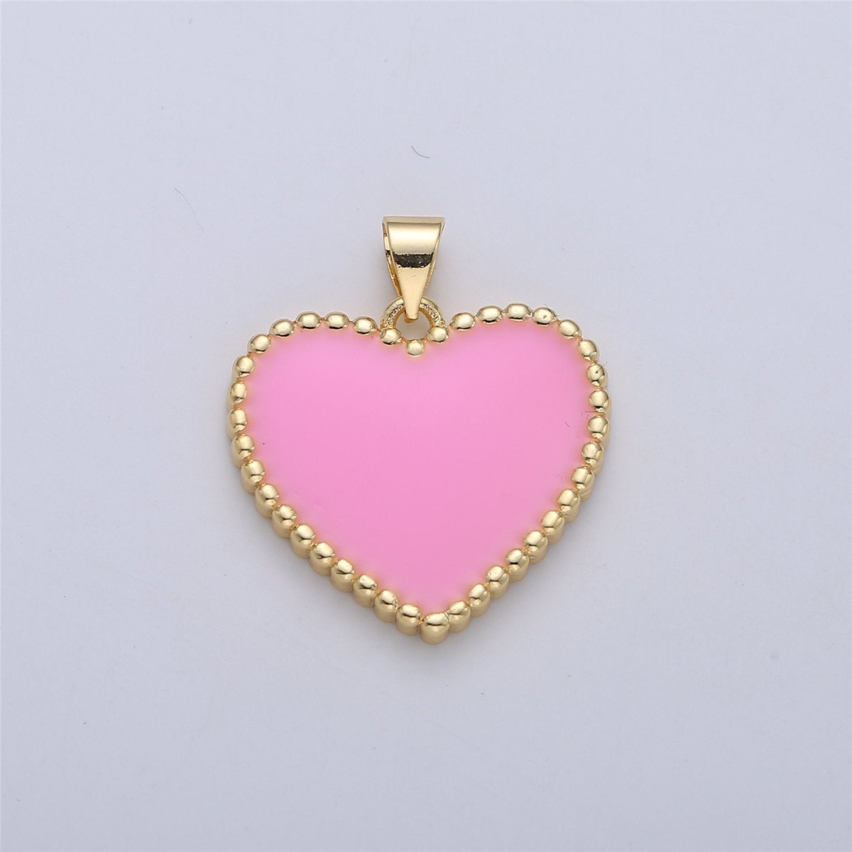 OS Red Pink Enamel Heart Pendant Charm, Enamel Heart Charm, Heart Pendant, Dainty Heart Necklace Pendant I-167