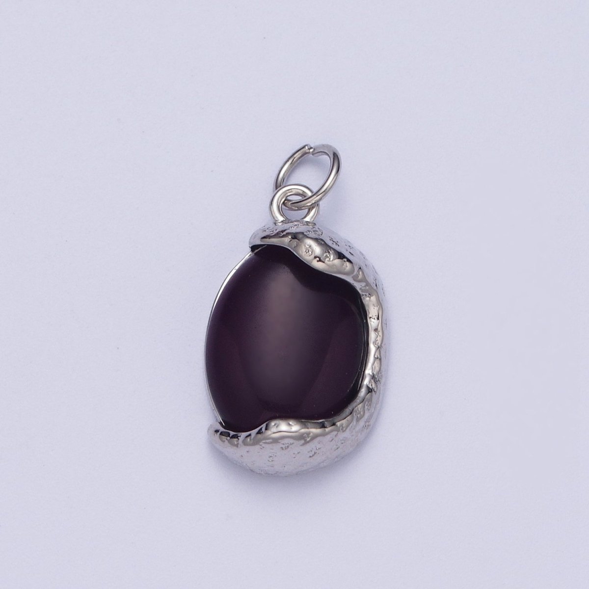 Molten Red Agate, Amethyst, Turquoise Cabochon Egg Gemstone Charm in Gold & Silver | C157 C167 C179