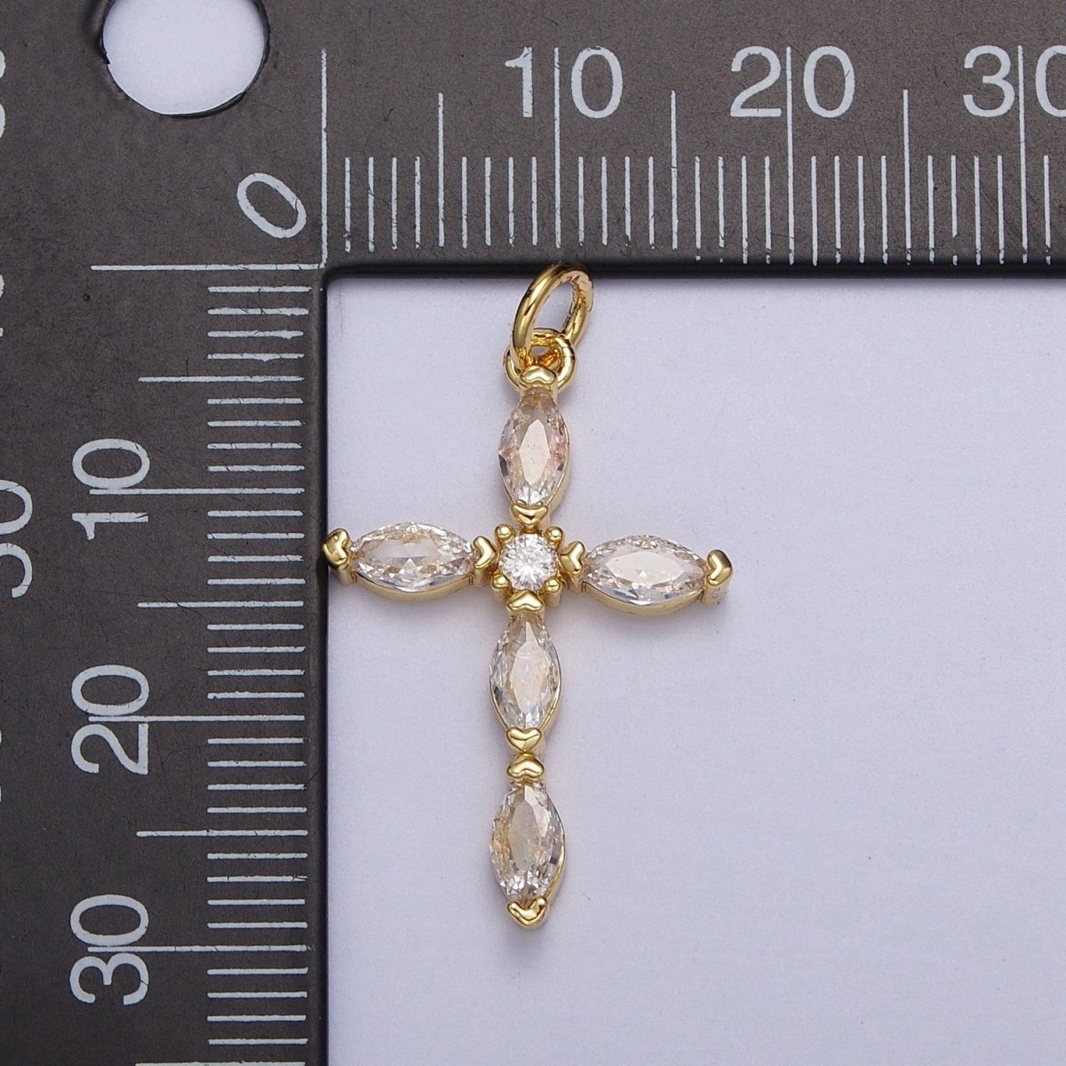 Religious Cross Clear Marquise CZ Pendant in Gold & Silver | AC-012 AC-013