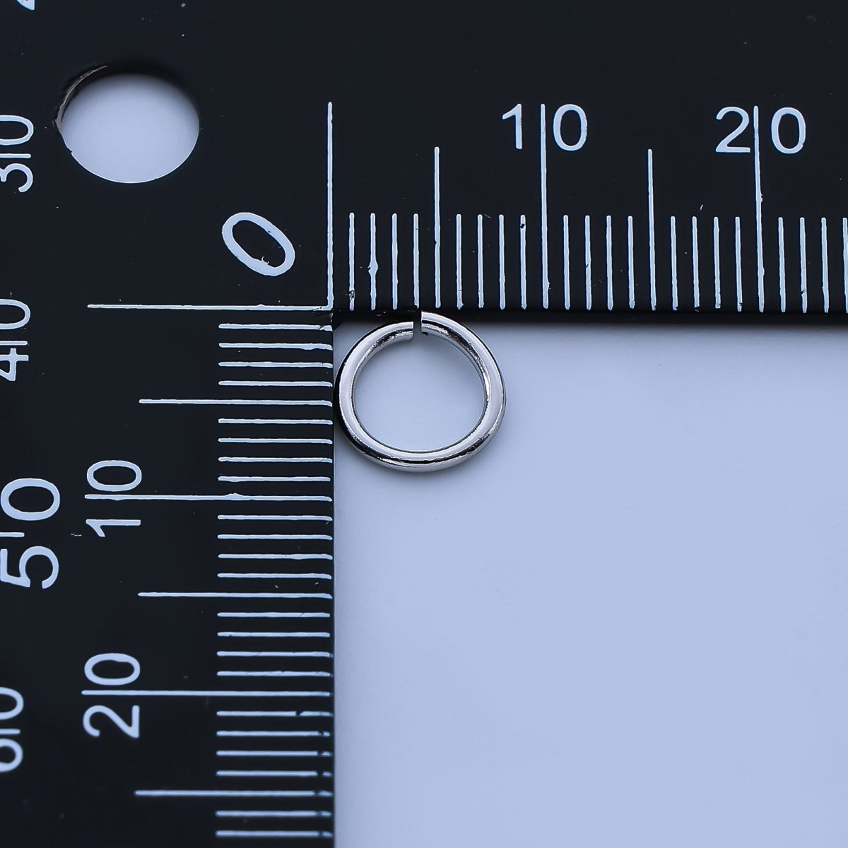 Rhodium Plated 8mm x 1mm Jump Ring Minimalist Finding Set| SP - 1641 - DLUXCA